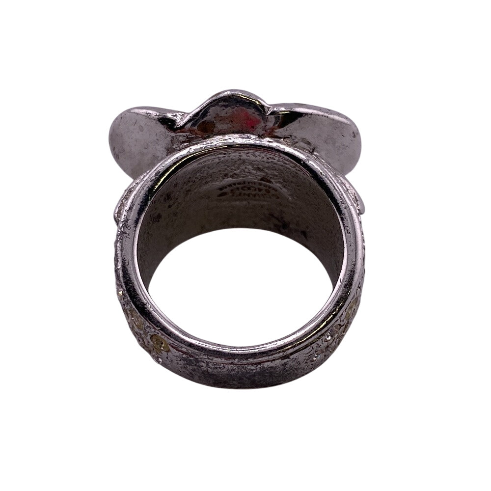 CHANEL Ring Rhinestone Orange Camelia 12å·