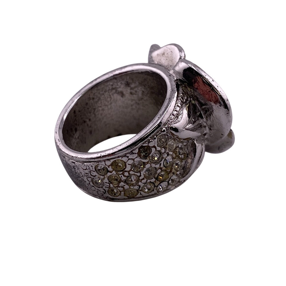 CHANEL Ring Rhinestone Orange Camelia 12å·