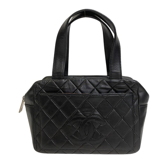 CHANEL Handbag leather black Matrasse