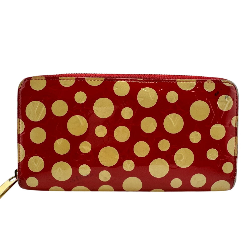LOUIS VUITTON Long Wallet Purse M91572 Monogram Vernis Red Dot infinity Zippy wallet