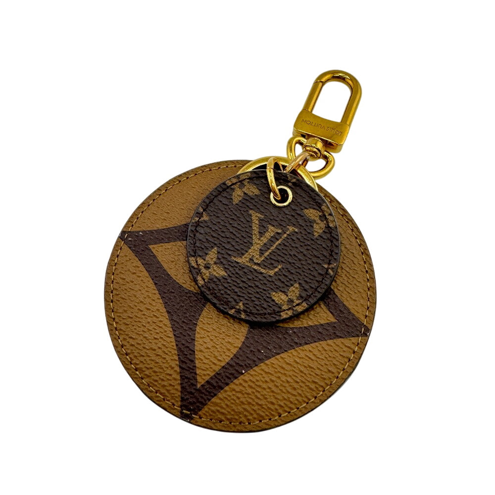 LOUIS VUITTON key ring M69317 leather Brown Monogram giant reverse Porto Clé Illus
