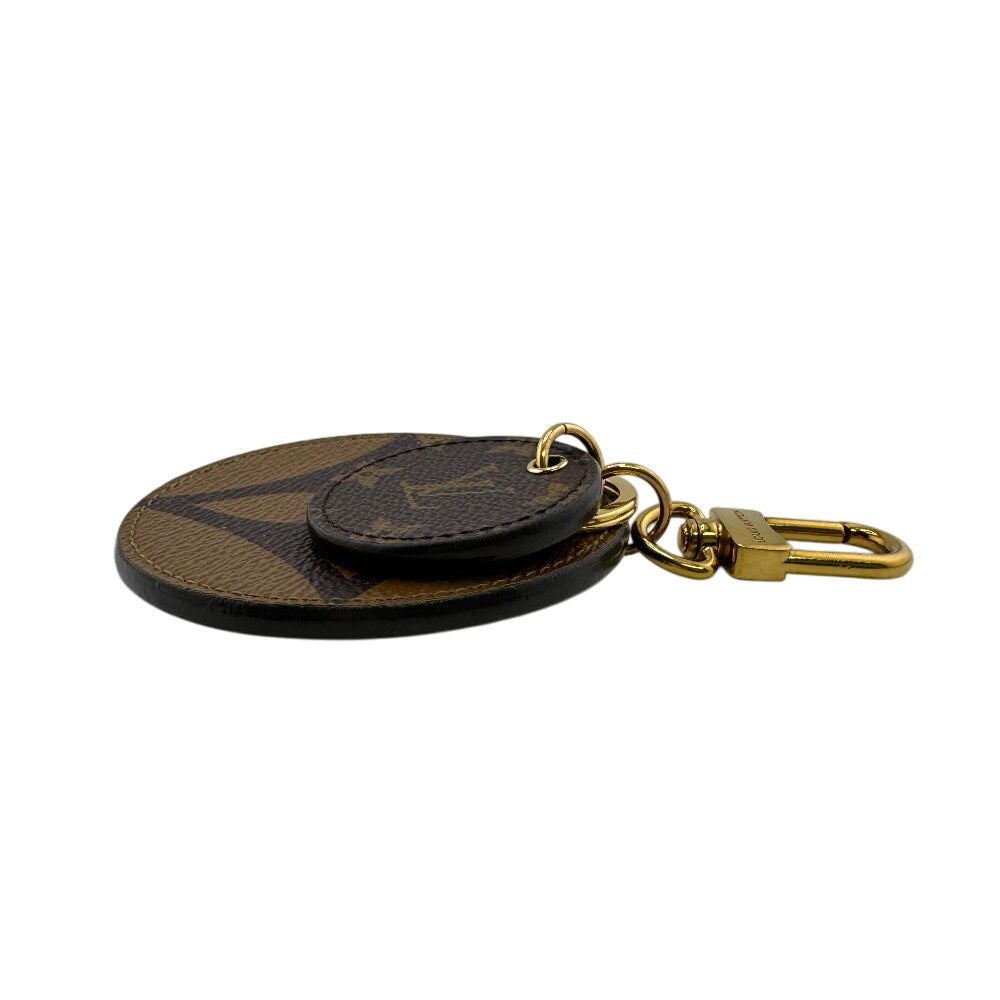 LOUIS VUITTON key ring M69317 leather Brown Monogram giant reverse Porto Clé Illus