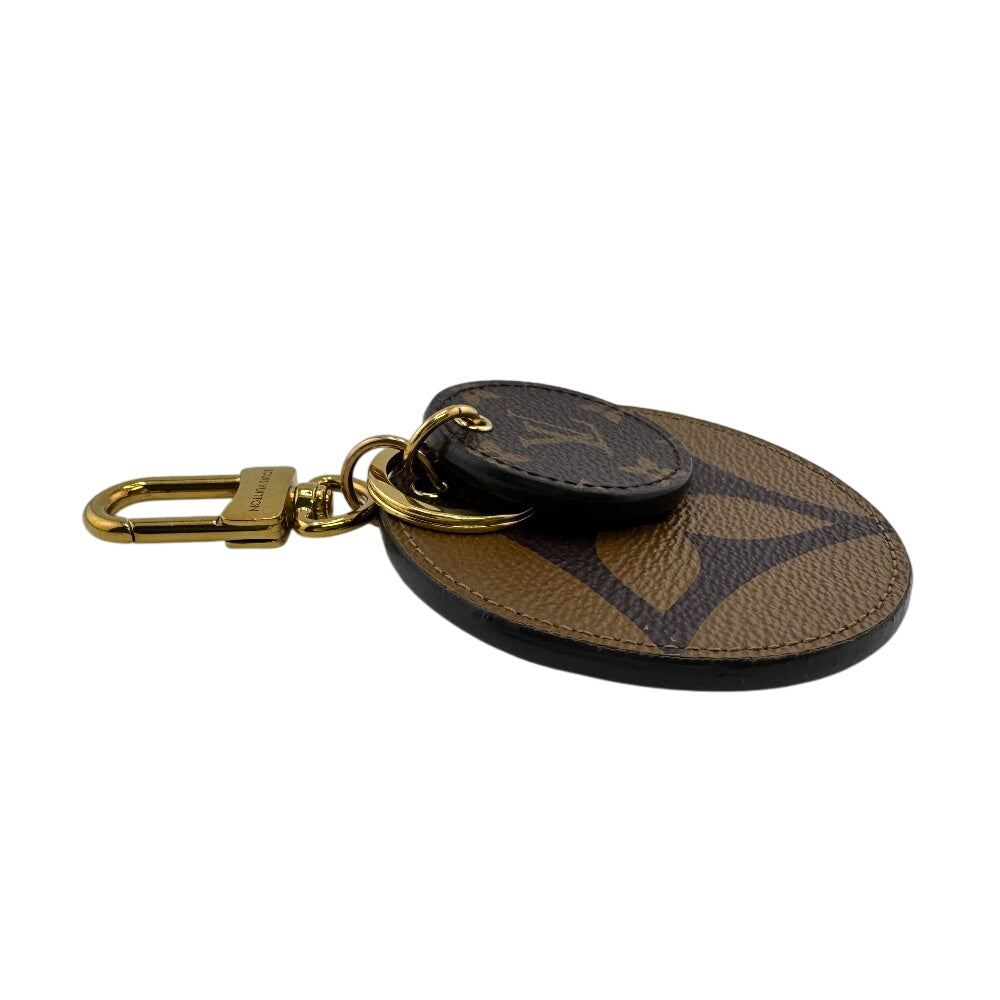 LOUIS VUITTON key ring M69317 leather Brown Monogram giant reverse Porto Clé Illus