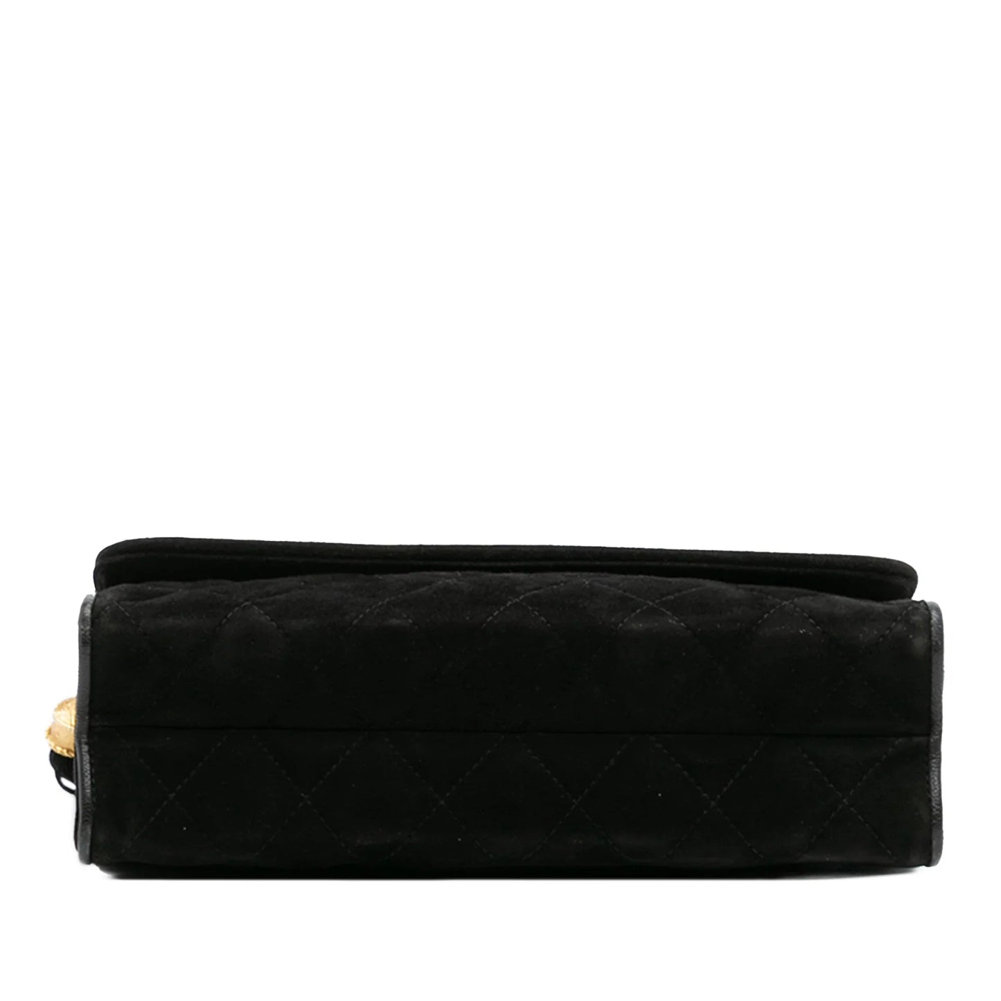 Black Chanel Quilted Suede Tassel Flap Crossbody Bag