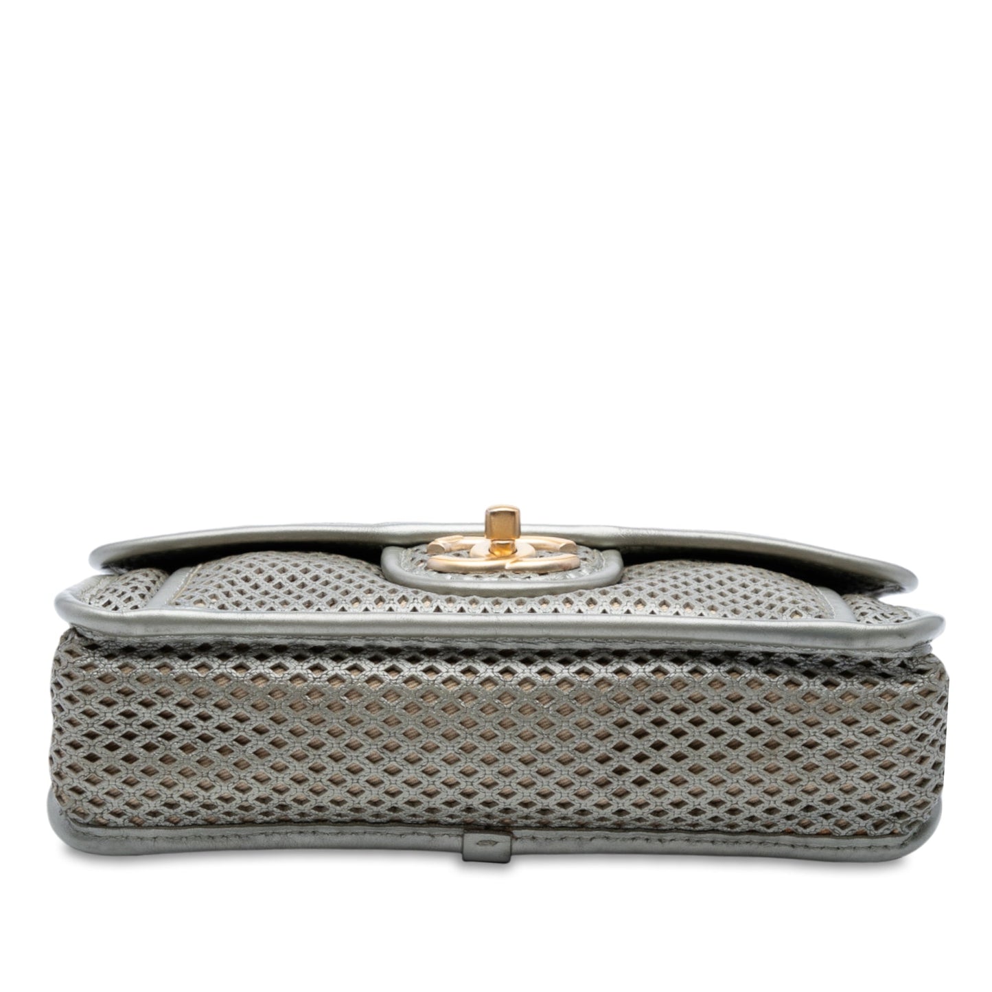 Silver Chanel Small Perforated Calfskin Up In The Air Flap Shoulder Bag