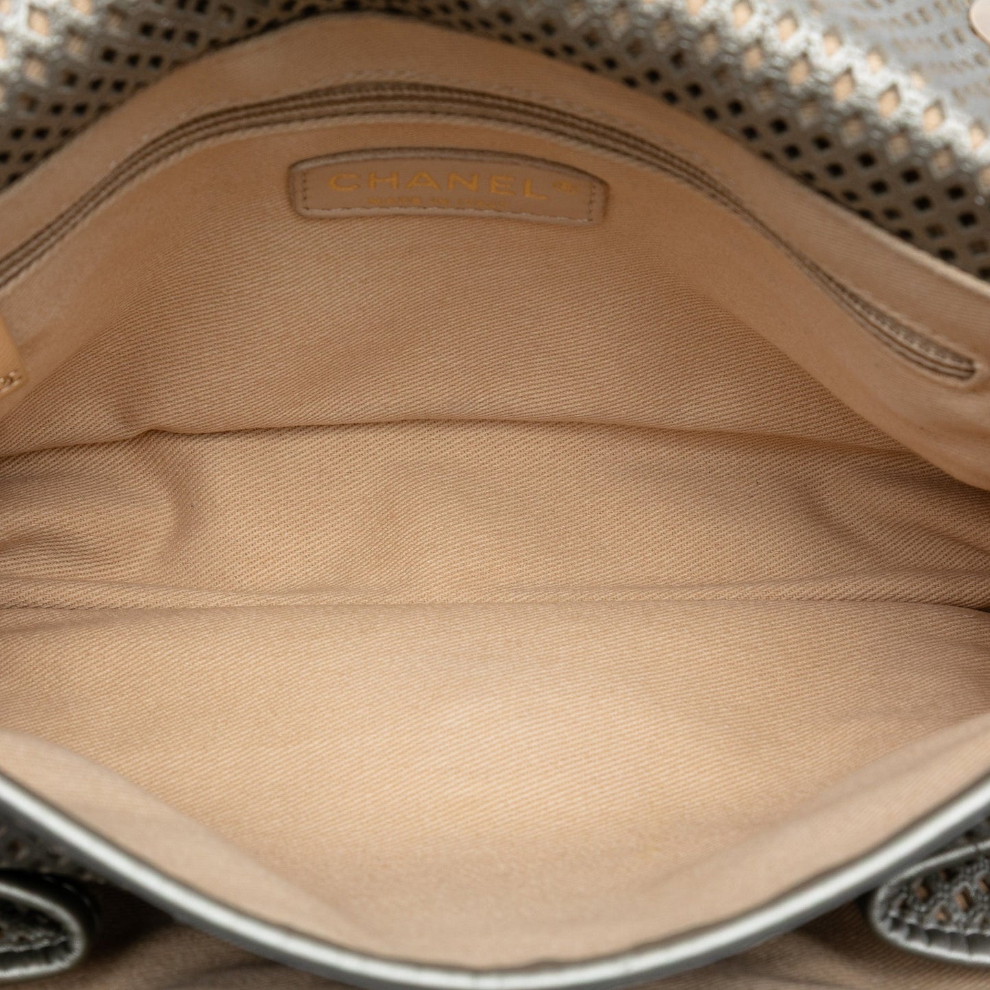 Silver Chanel Small Perforated Calfskin Up In The Air Flap Shoulder Bag
