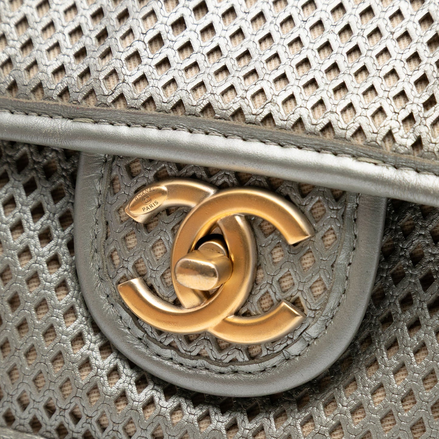 Silver Chanel Small Perforated Calfskin Up In The Air Flap Shoulder Bag