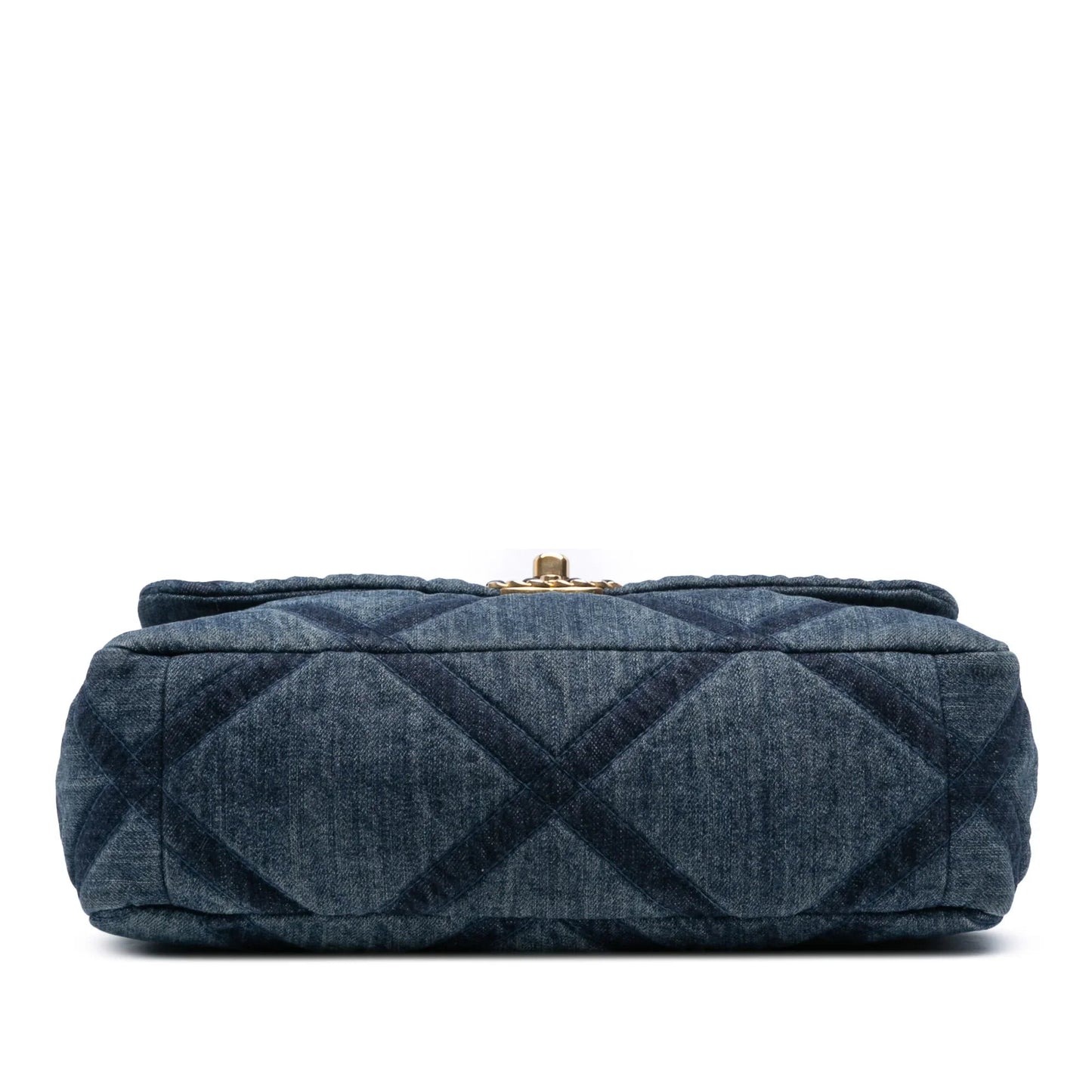 Blue Chanel Large Denim 19 Flap Satchel