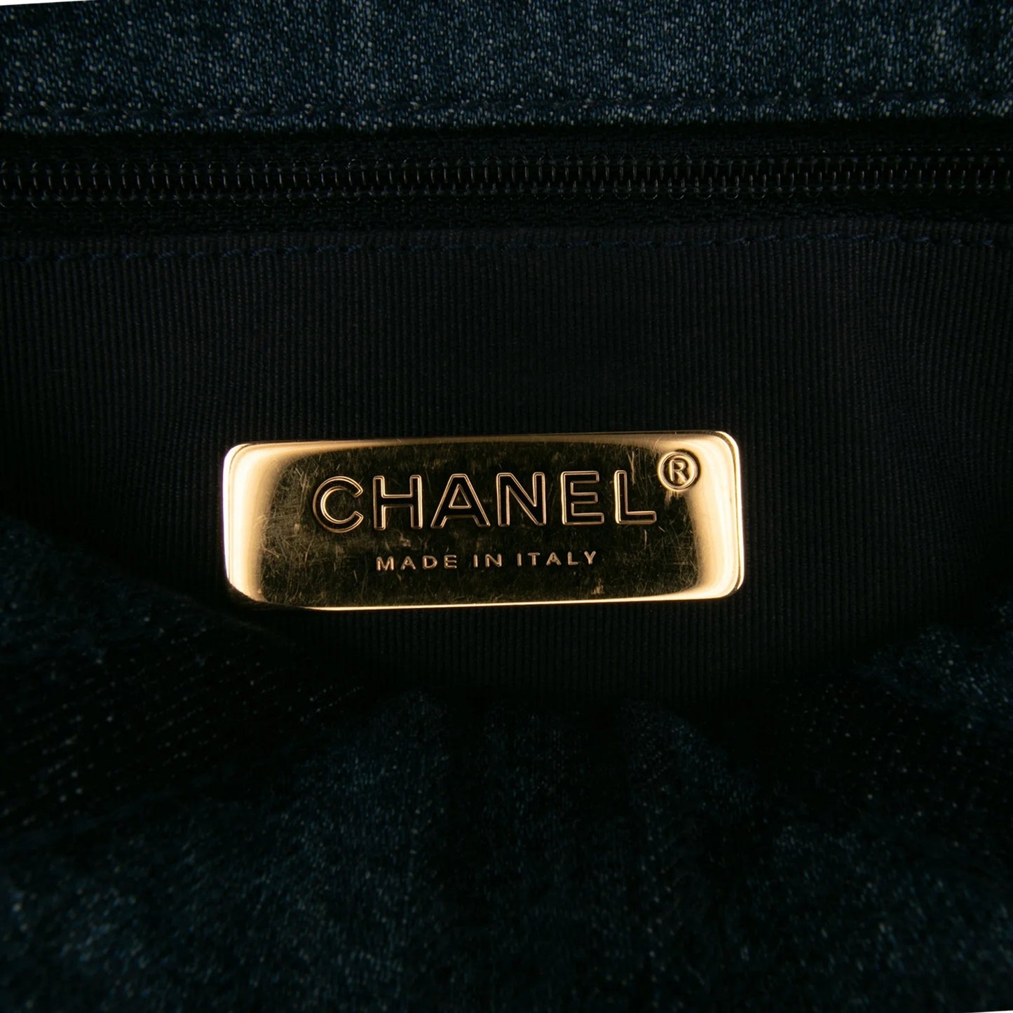 Blue Chanel Large Denim 19 Flap Satchel