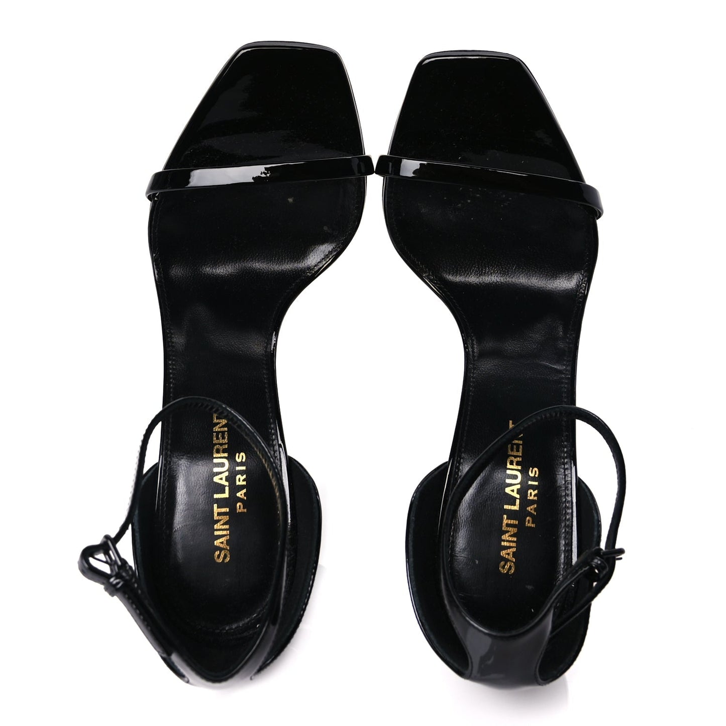 Saint Laurent Patent Calfskin Opyum 110 Sandals 37 Black