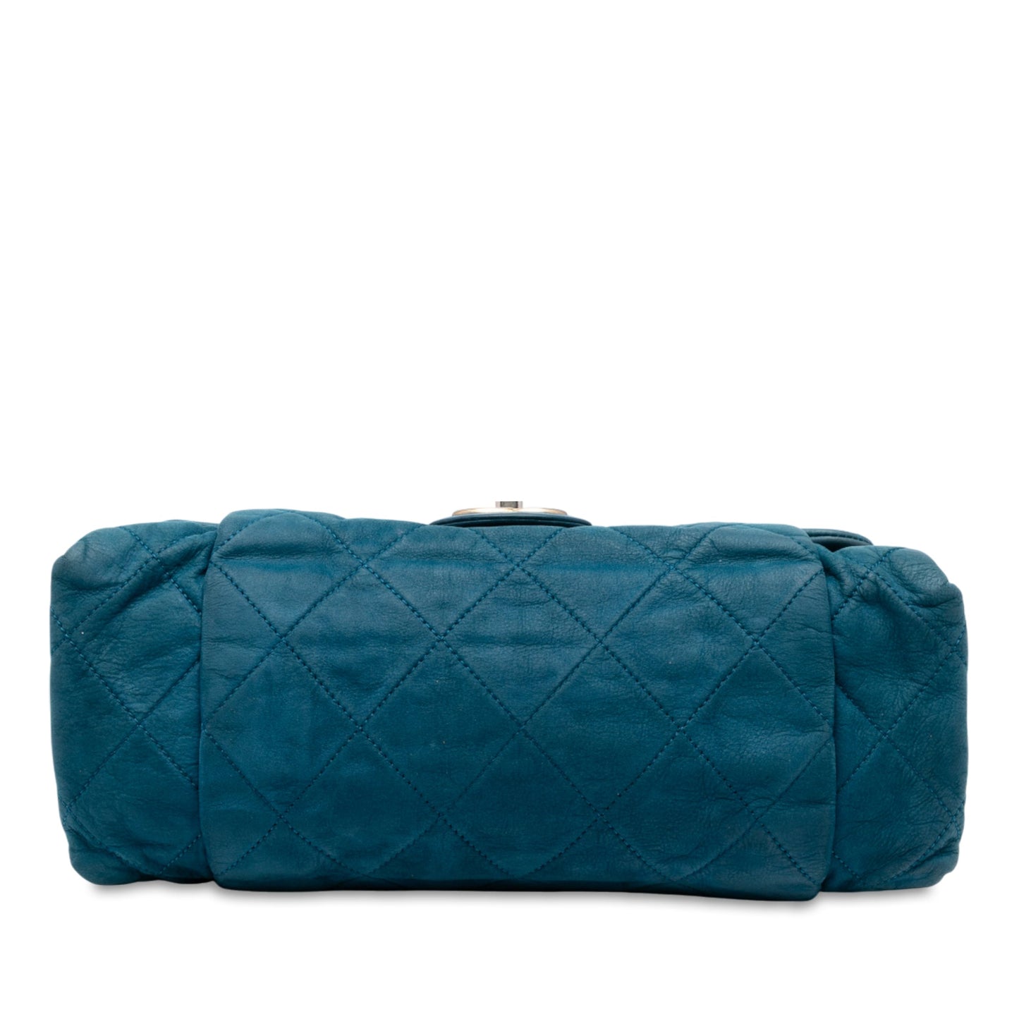 Blue Chanel Large Quilted Iridescent Calfskin Chic Quilt Flap Shoulder Bag