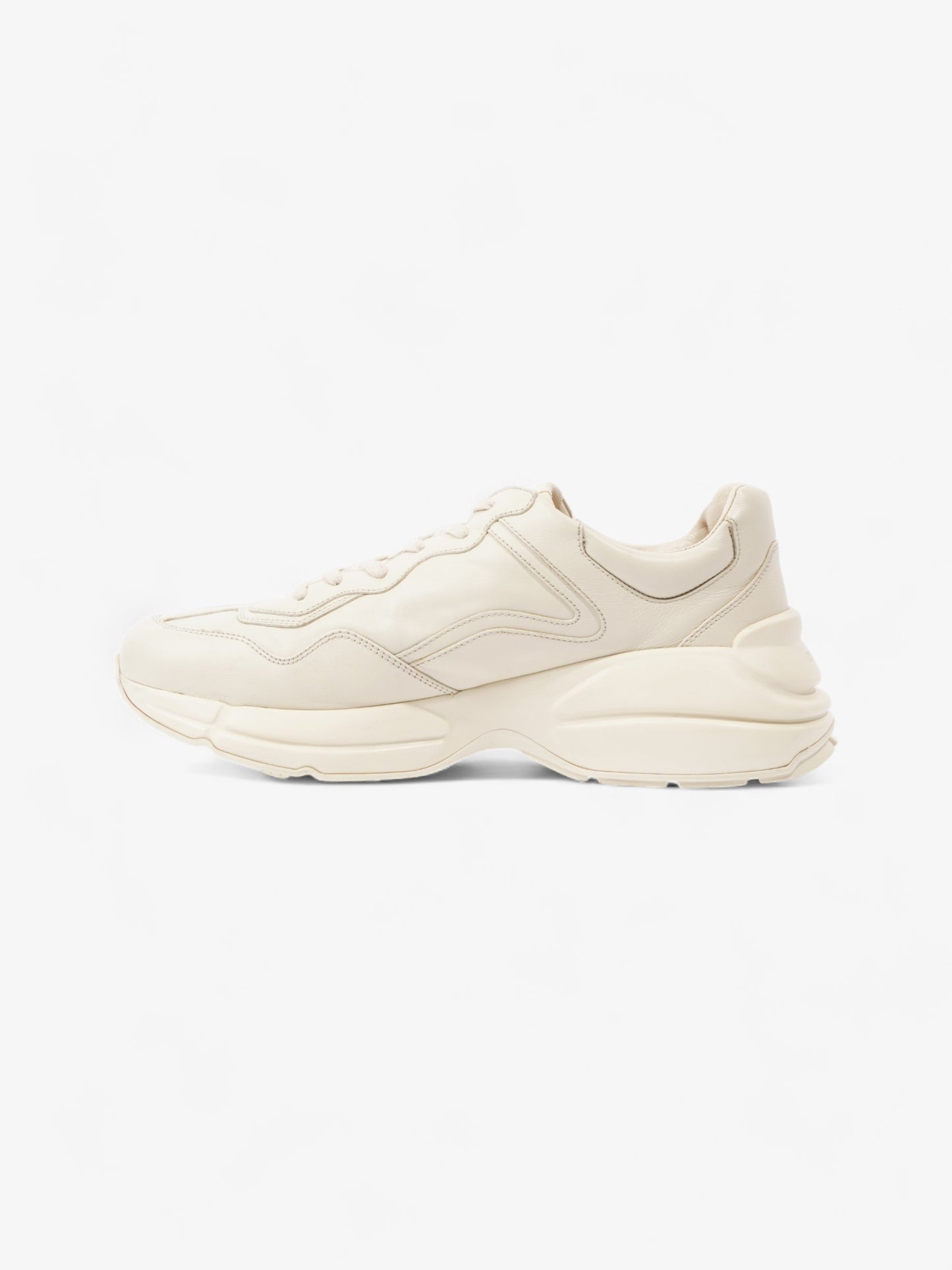 Gucci Rhyton Logo Ivory /   Stripe Leather EU 45 UK 11