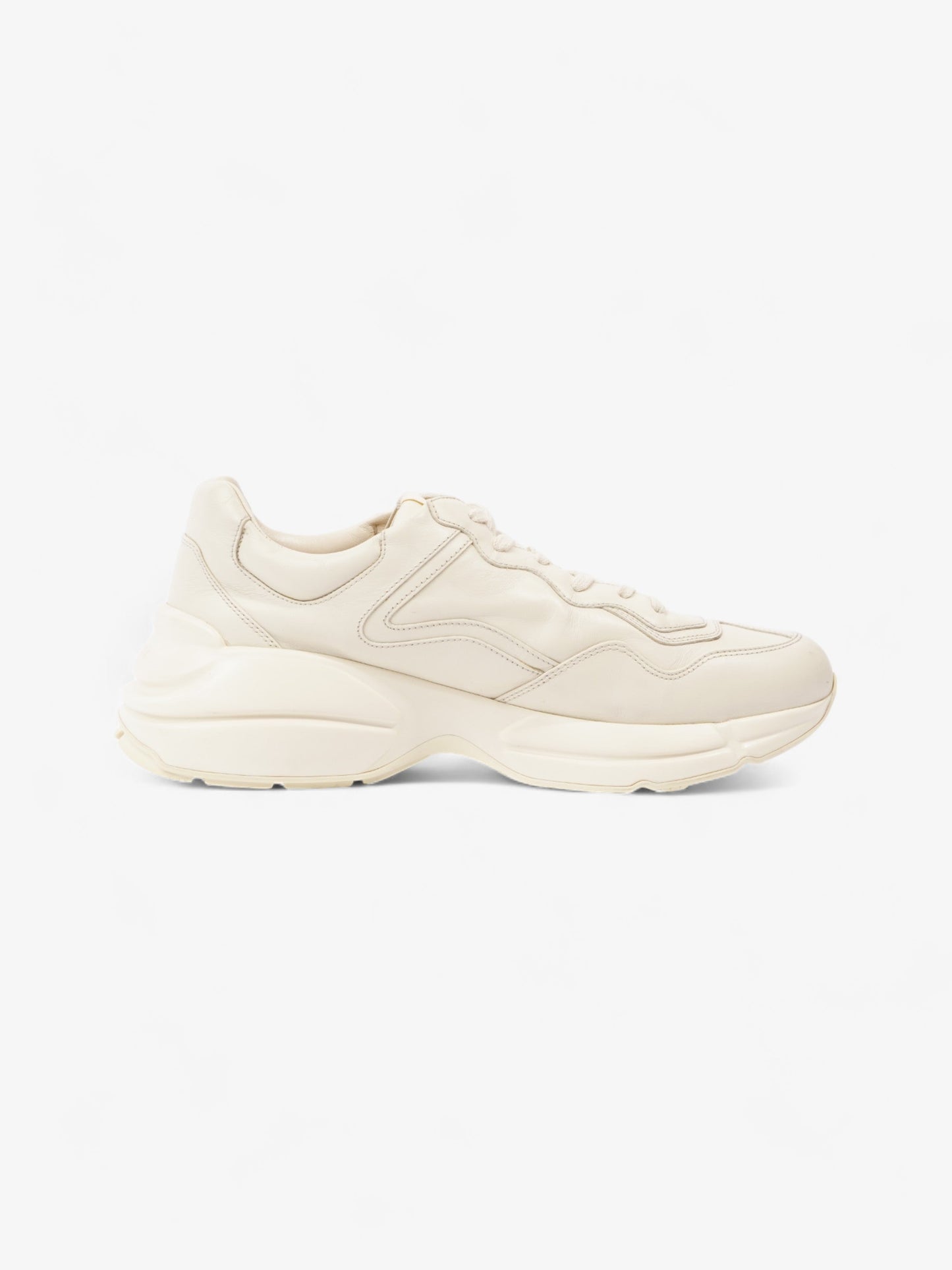 Gucci Rhyton Logo Ivory /   Stripe Leather EU 45 UK 11