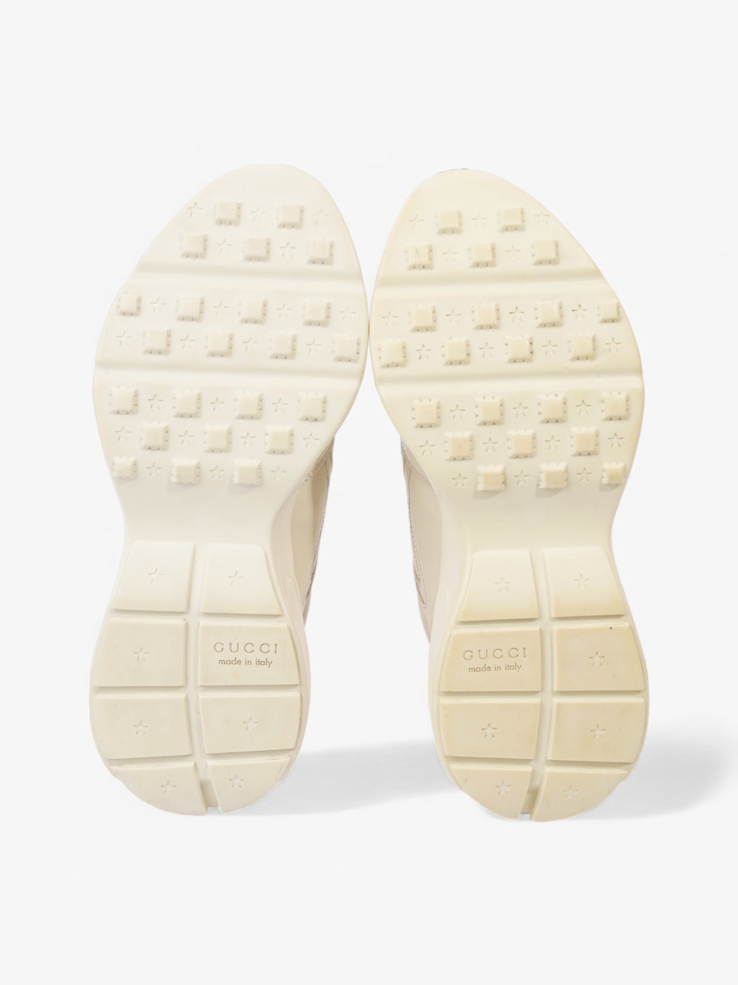 Gucci Rhyton Logo Ivory /   Stripe Leather EU 45 UK 11