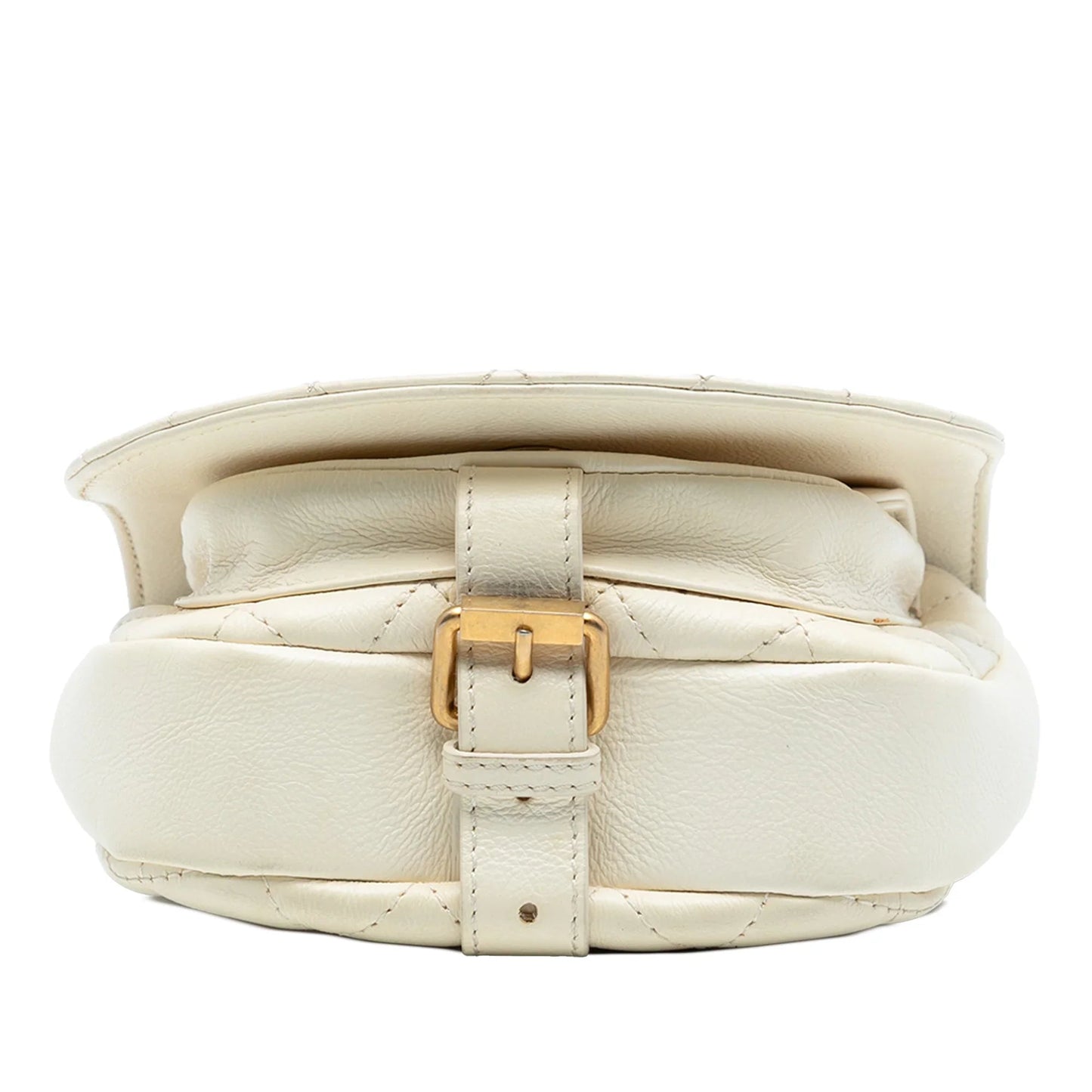 White Chanel Small CC Quilted Calfskin Messenger Flap Crossbody Bag