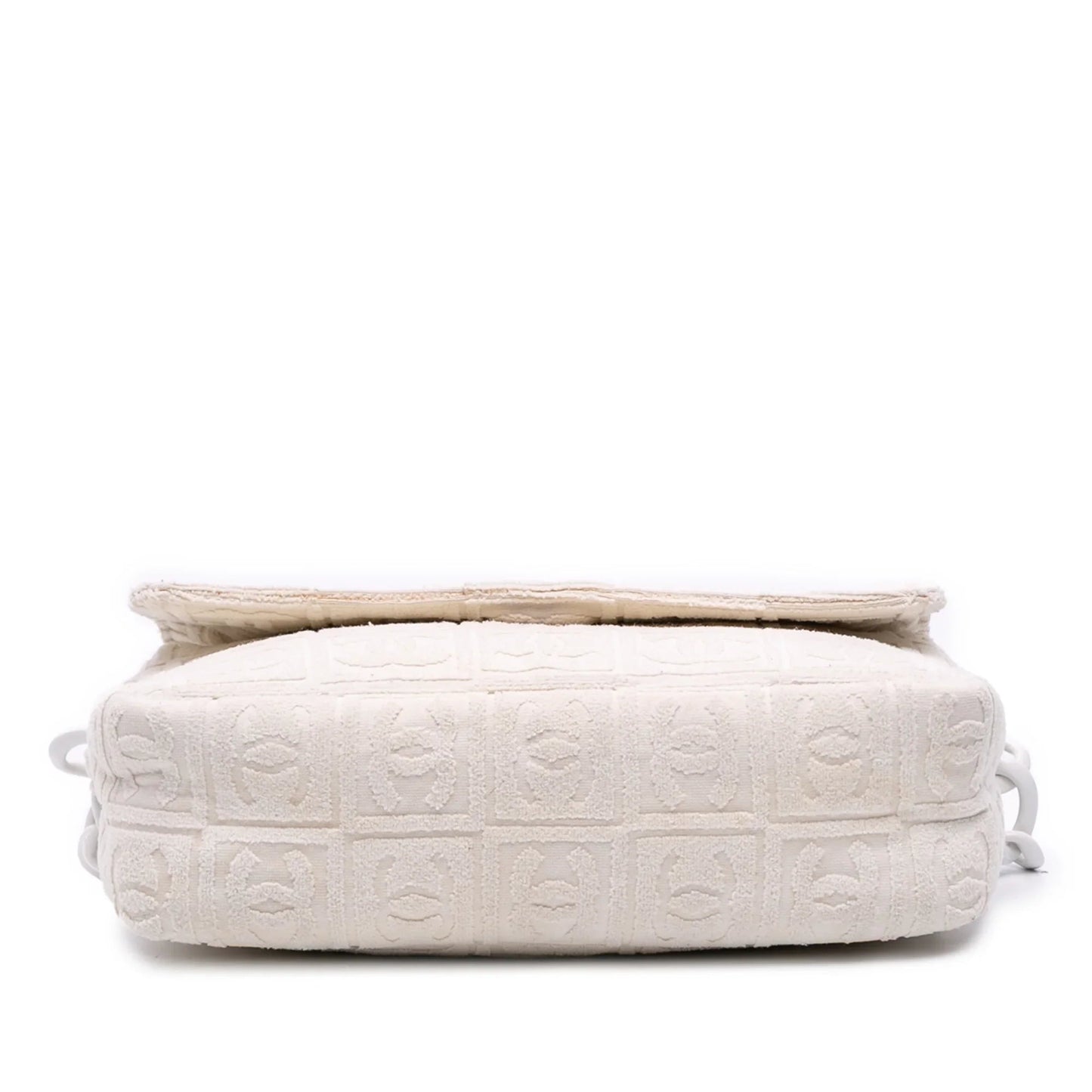 White Chanel Terry Cloth Sport Line Flap Shoulder Bag