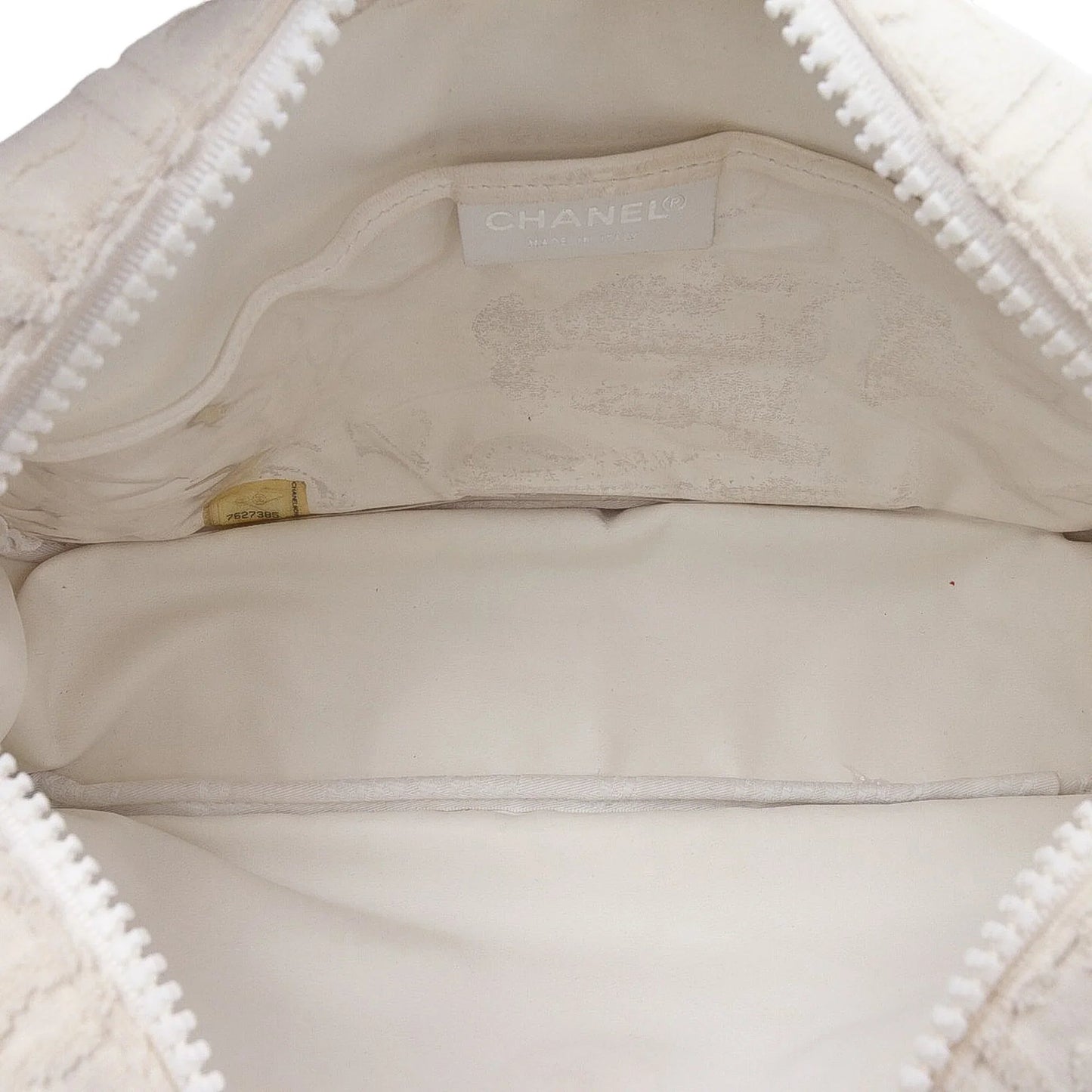 White Chanel Terry Cloth Sport Line Flap Shoulder Bag