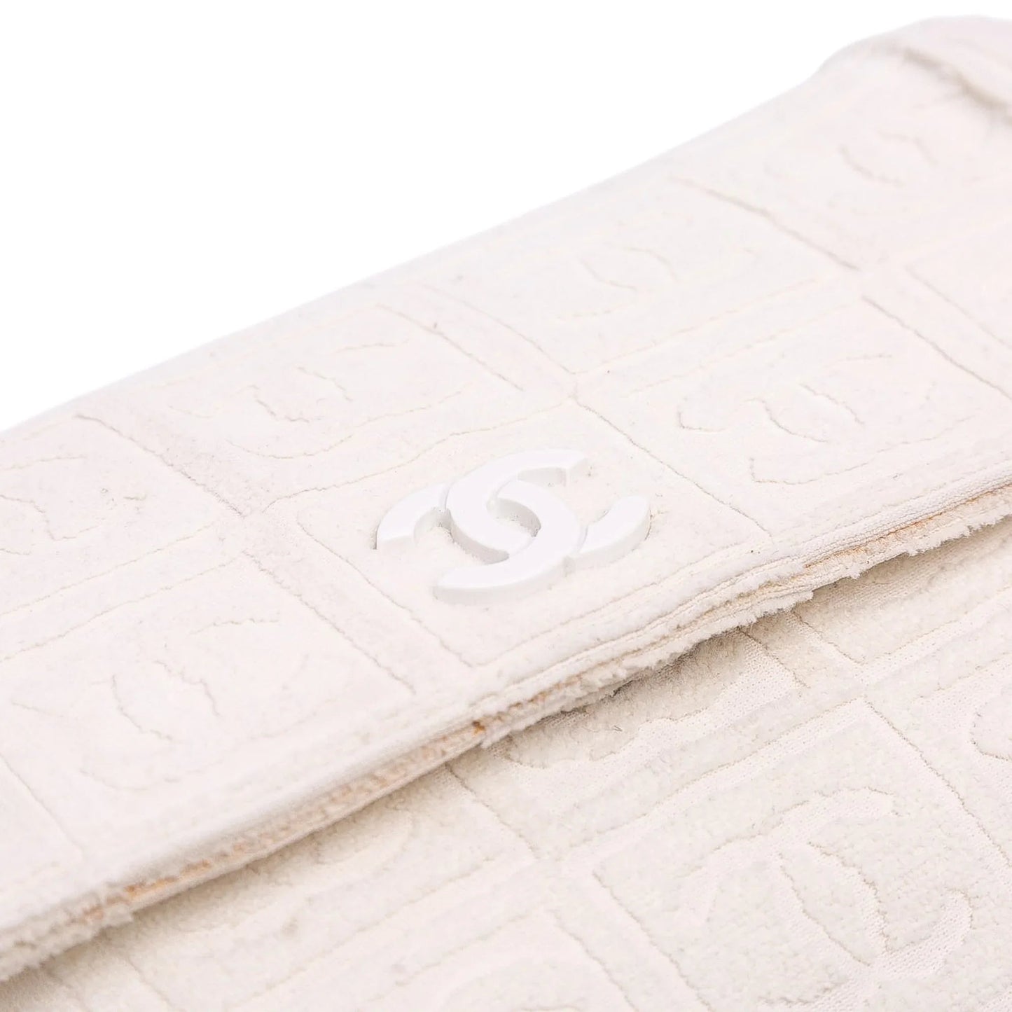 White Chanel Terry Cloth Sport Line Flap Shoulder Bag