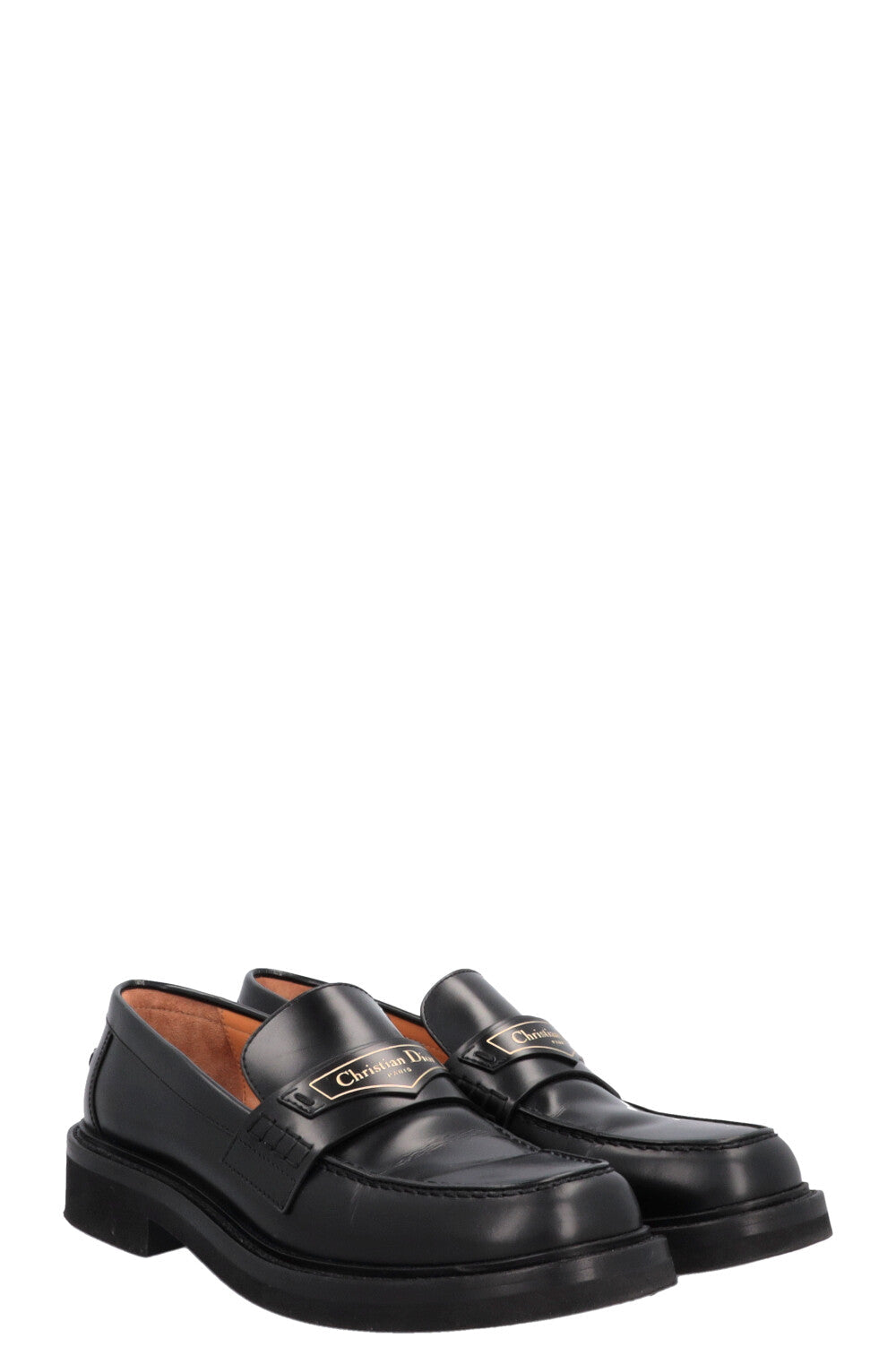CHRISTIAN DIOR Code Logo Loafers Black