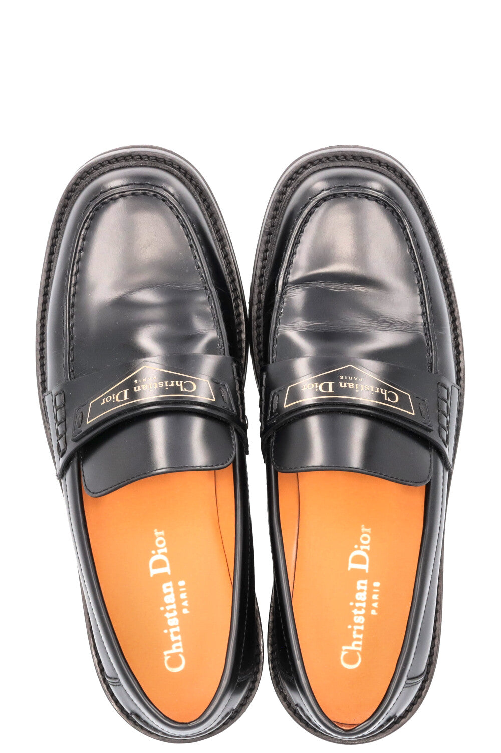 CHRISTIAN DIOR Code Logo Loafers Black