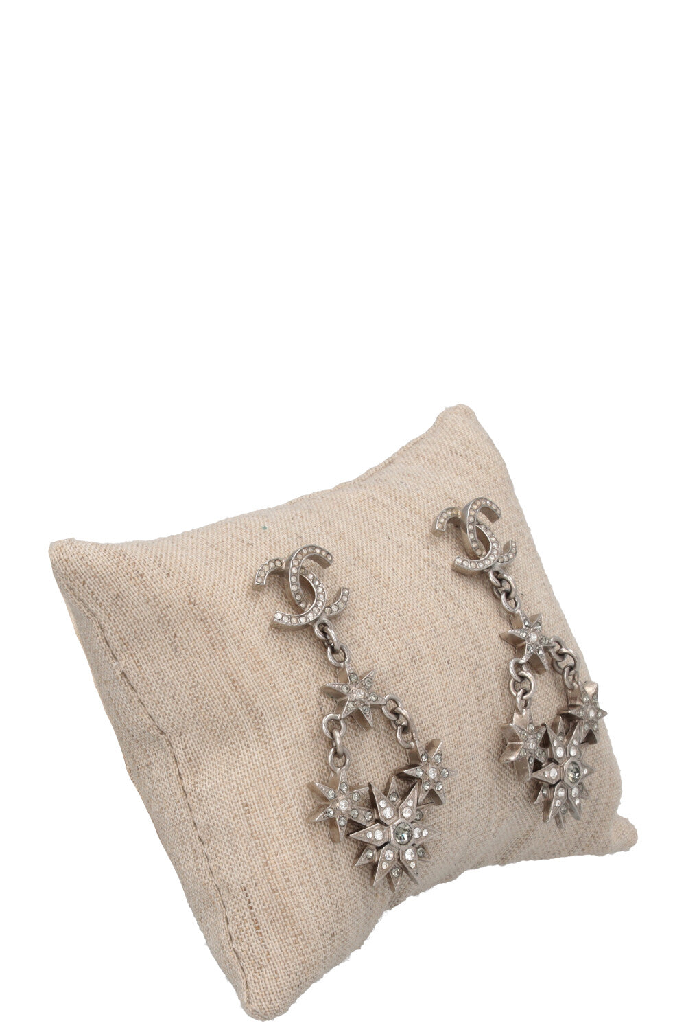 CHANEL Stars Earrings Silver