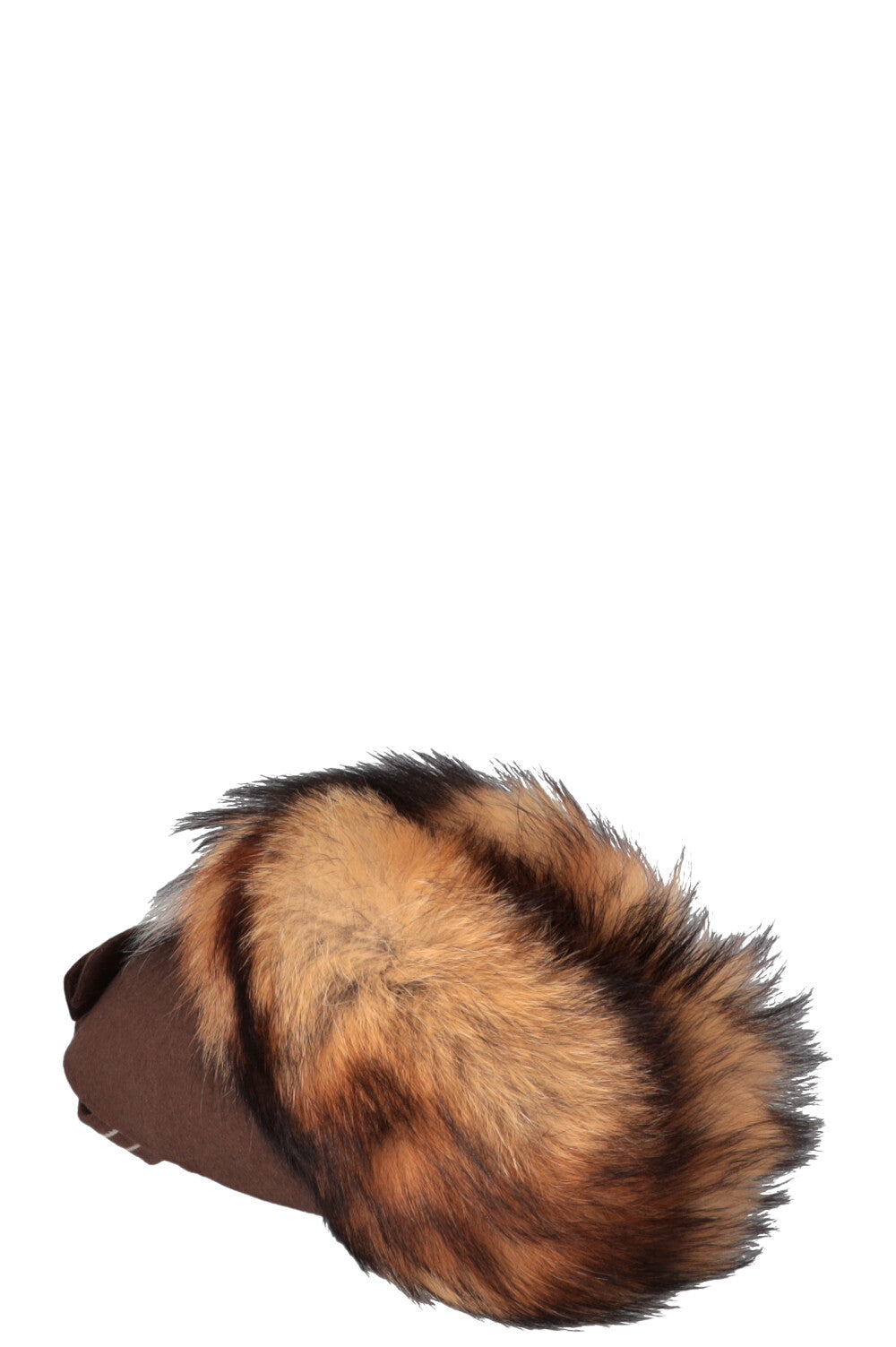 CHRISTIAN DIOR Bow Embellished Rabbit Fox Hat Brown