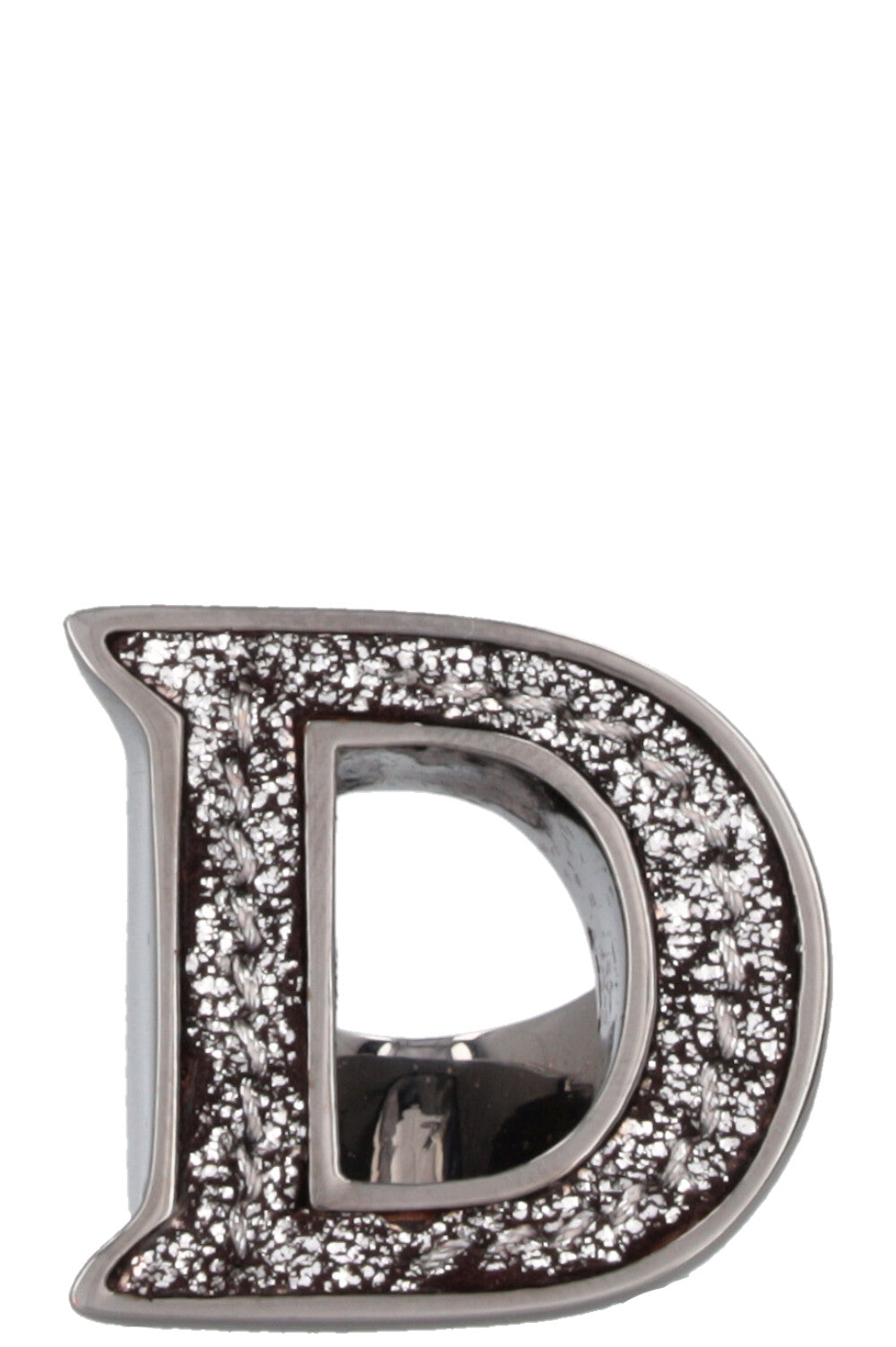 CHRISTIAN DIOR D Cocktail Ring Charcoal