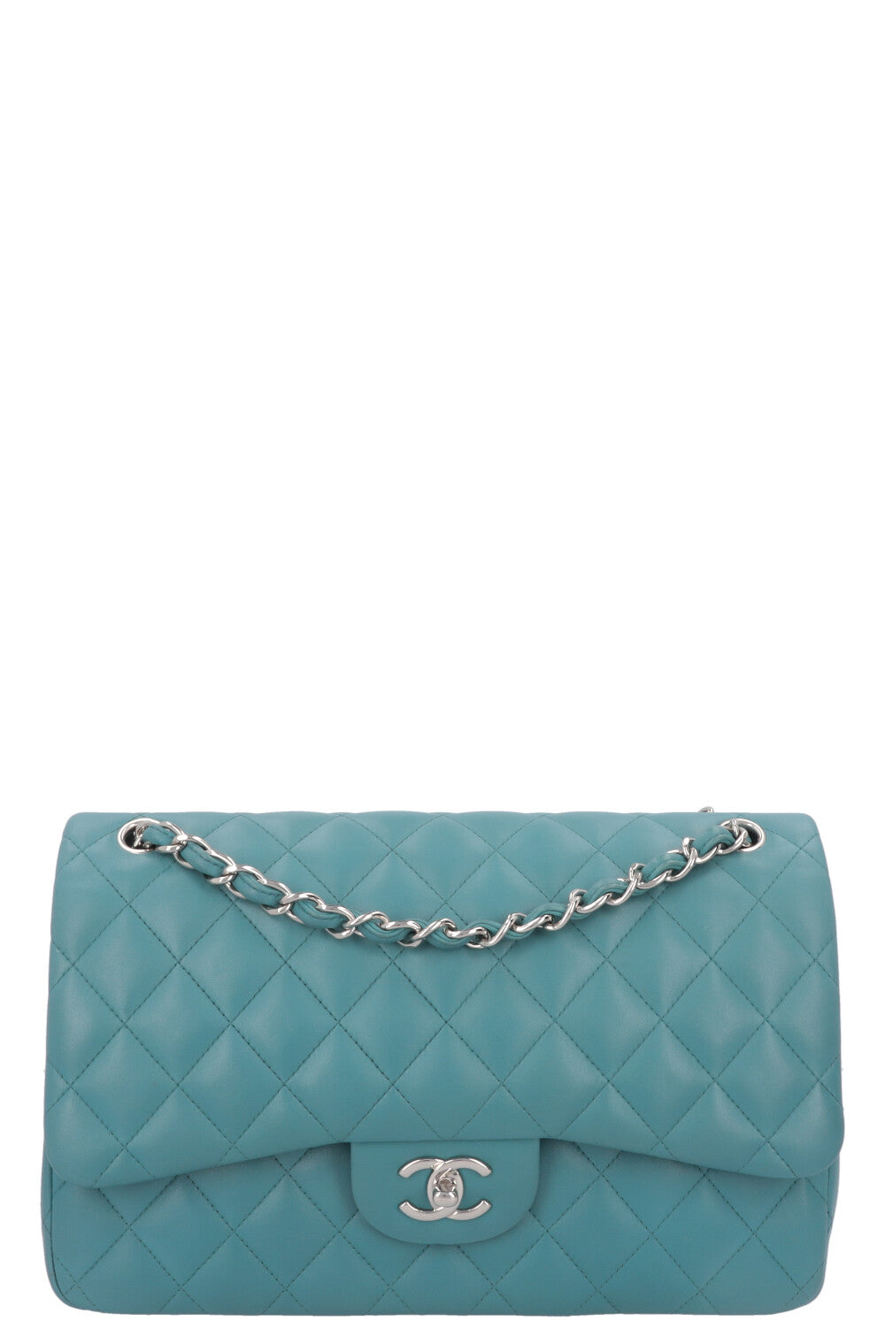 CHANEL Large Double Flap Blue