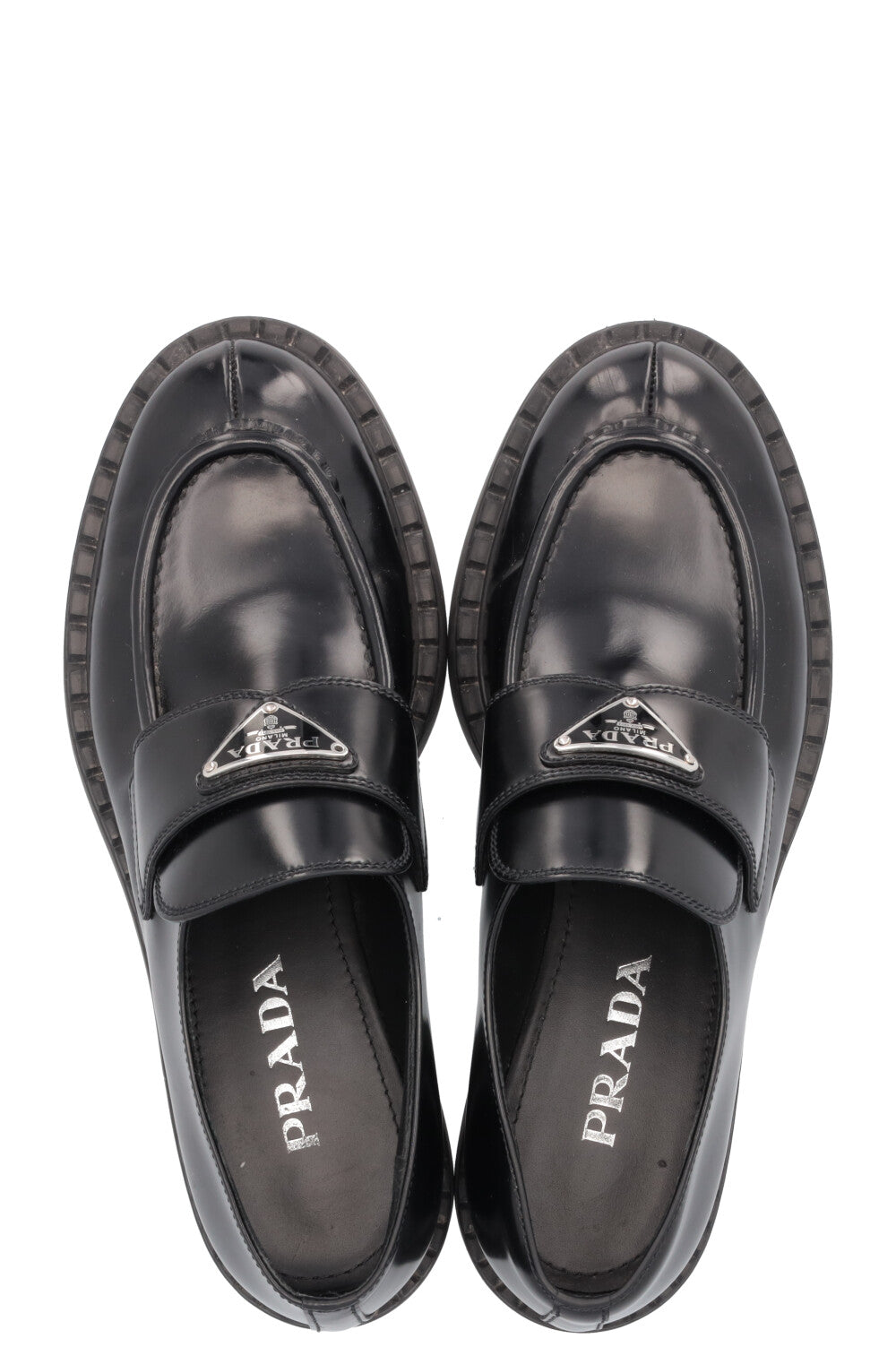 PRADA Triangle Logo Loafers Black
