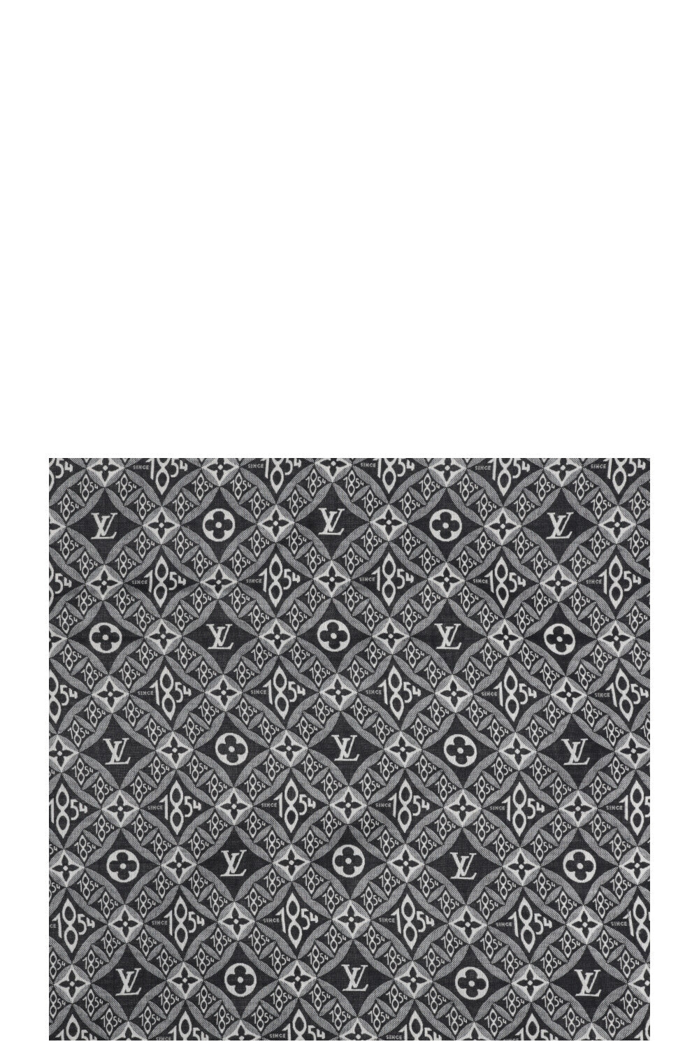 LOUIS VUITTON Fringed MNG Scarf Black White