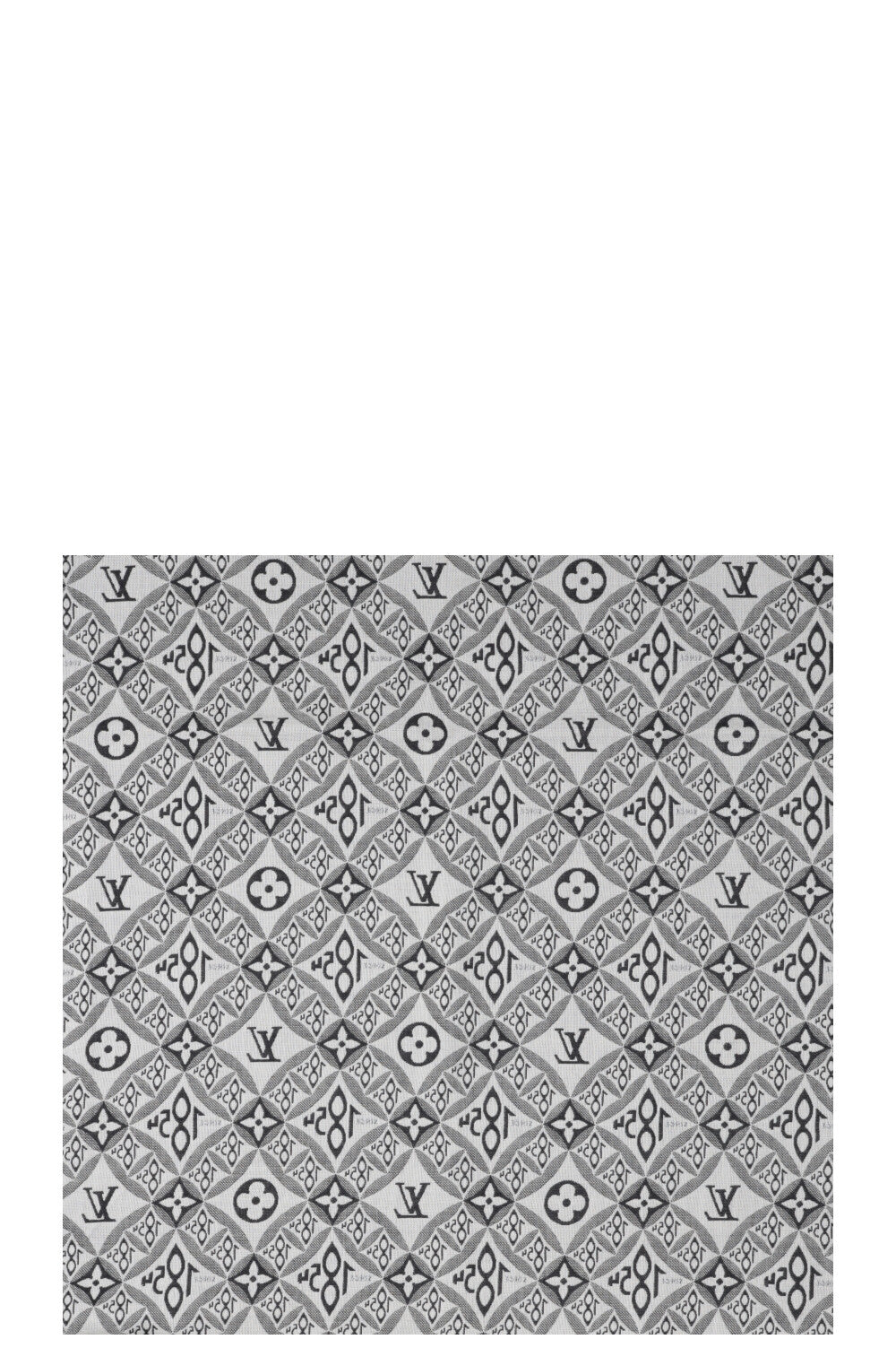 LOUIS VUITTON Fringed MNG Scarf Black White