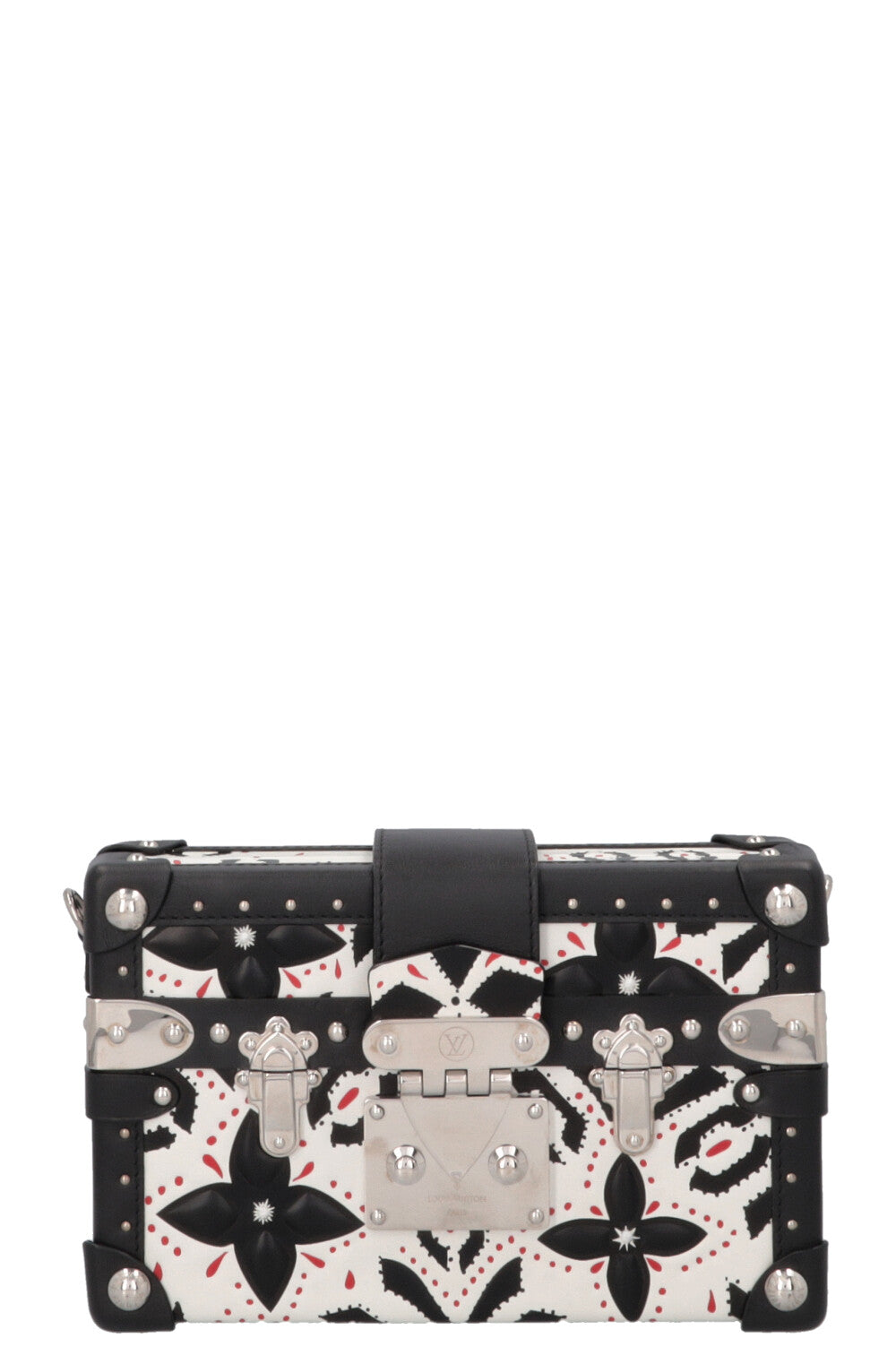 LOUIS VUITTON Petite Malle Trunk Crossbody Black White