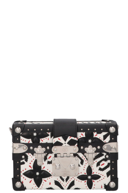 LOUIS VUITTON Petite Malle Trunk Crossbody Black White