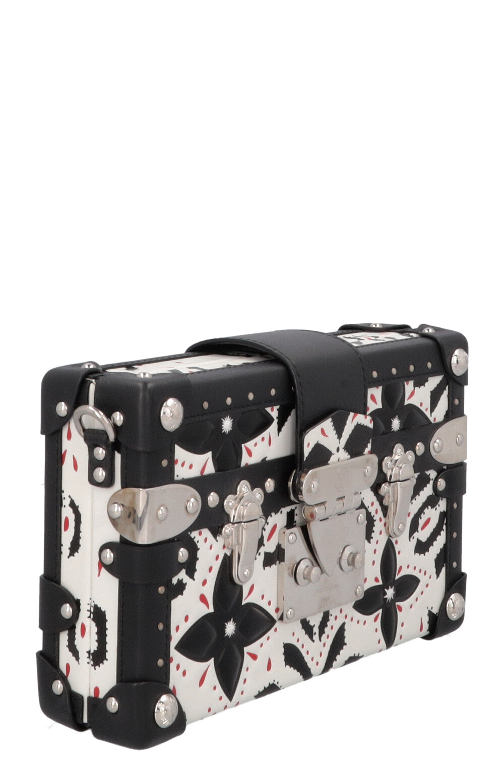 LOUIS VUITTON Petite Malle Trunk Crossbody Black White