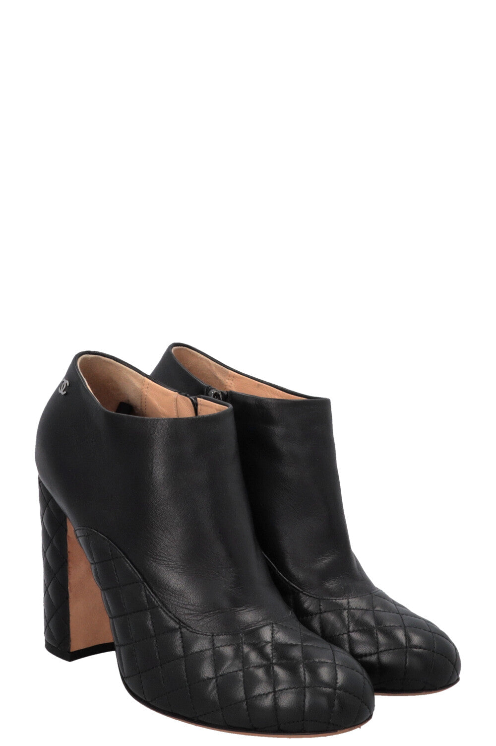 CHANEL Quilted Ankle Boots Black