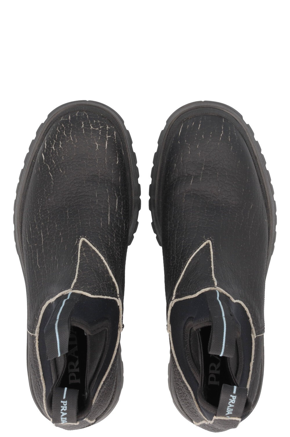 PRADA Distressed Boots Black