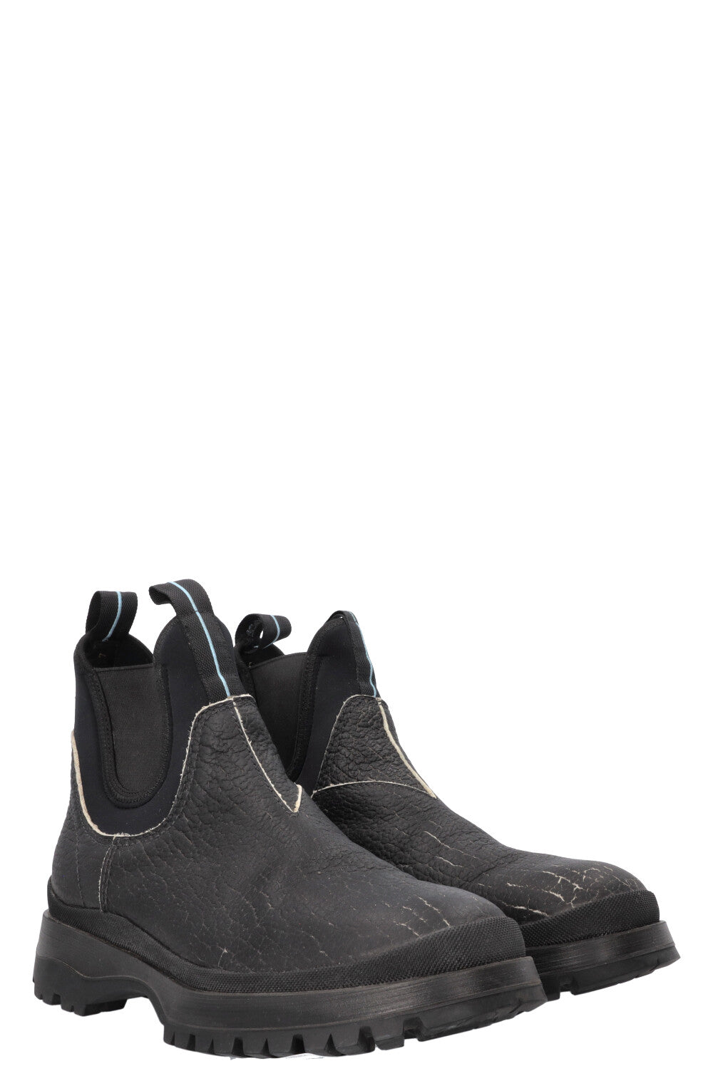 PRADA Distressed Boots Black