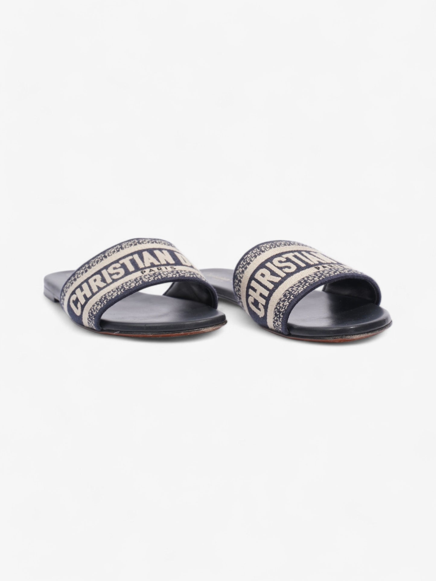 Christian Dior Dway Slides Navy / White Canvas EU 37.5 UK 4.5