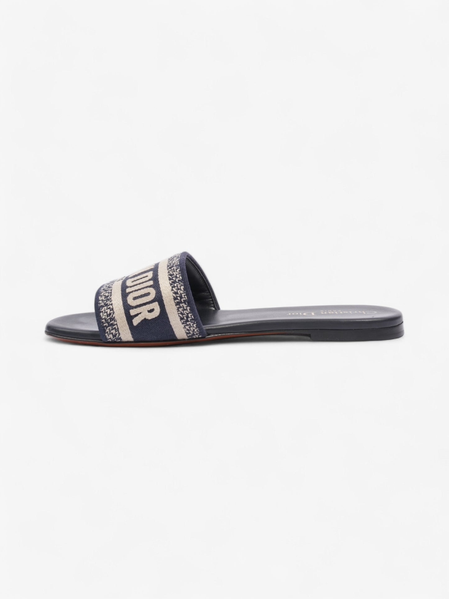Christian Dior Dway Slides Navy / White Canvas EU 37.5 UK 4.5