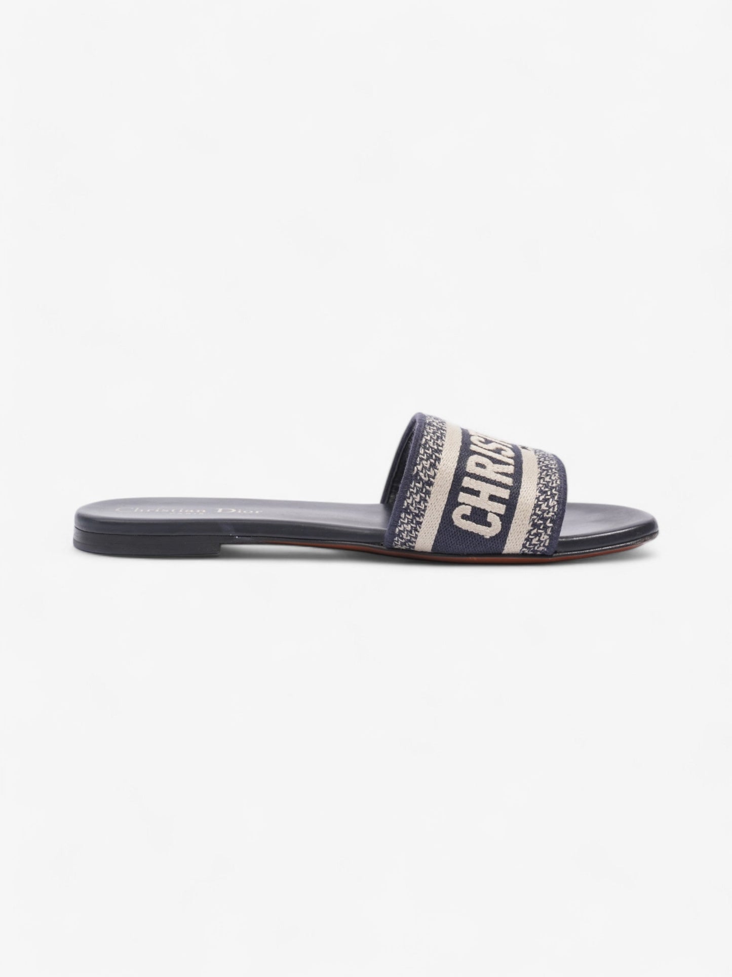Christian Dior Dway Slides Navy / White Canvas EU 37.5 UK 4.5