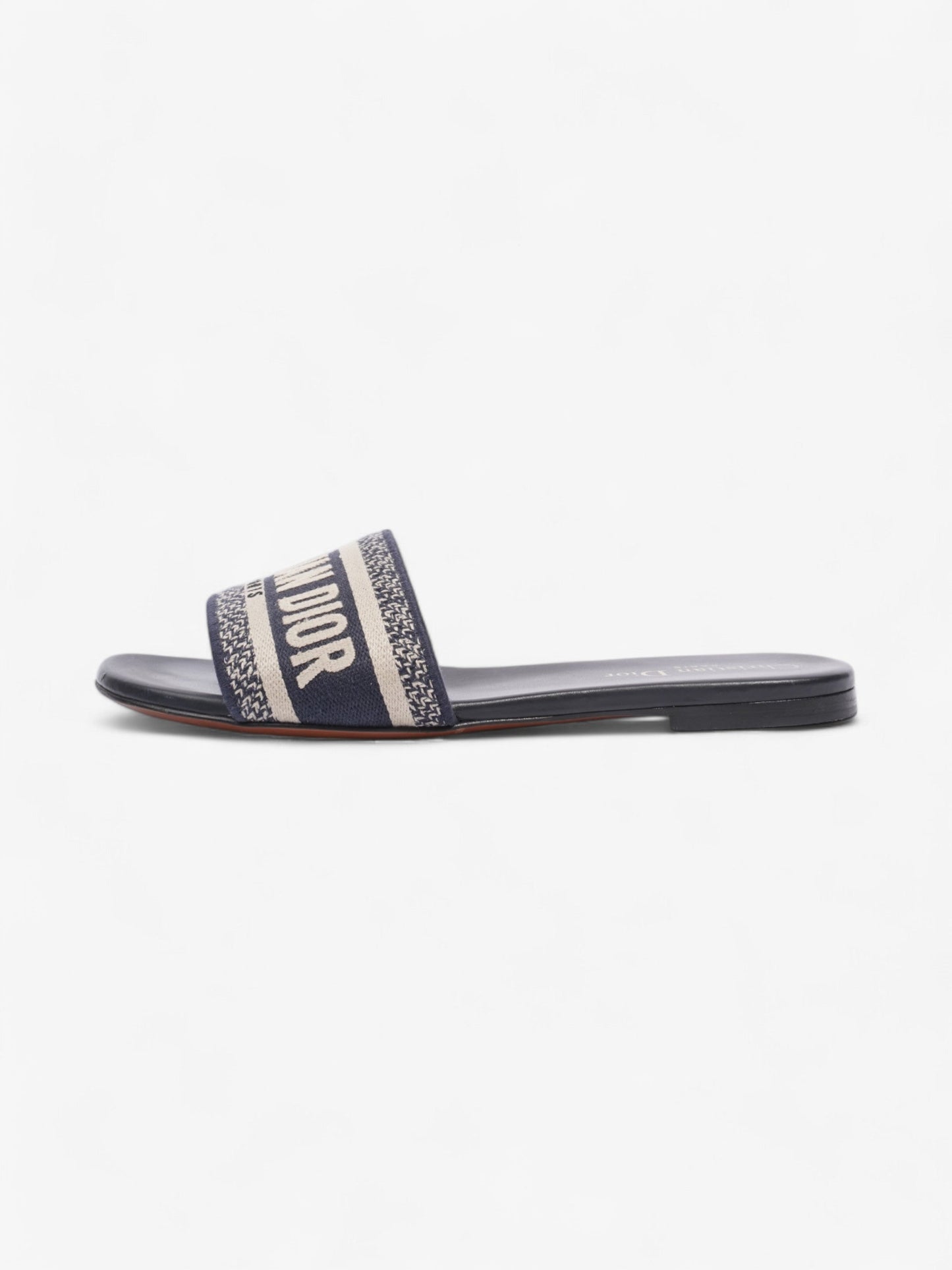 Christian Dior Dway Slides Navy / White Canvas EU 37.5 UK 4.5