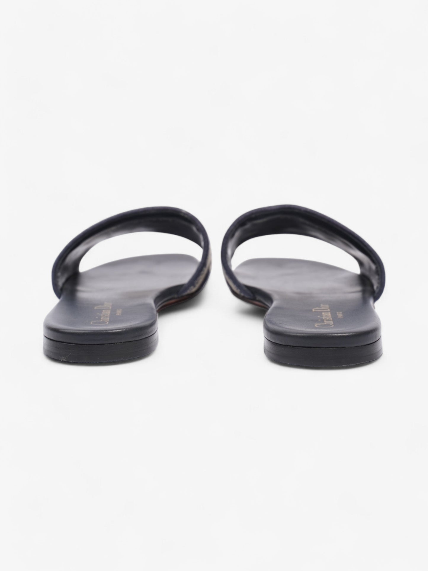 Christian Dior Dway Slides Navy / White Canvas EU 37.5 UK 4.5