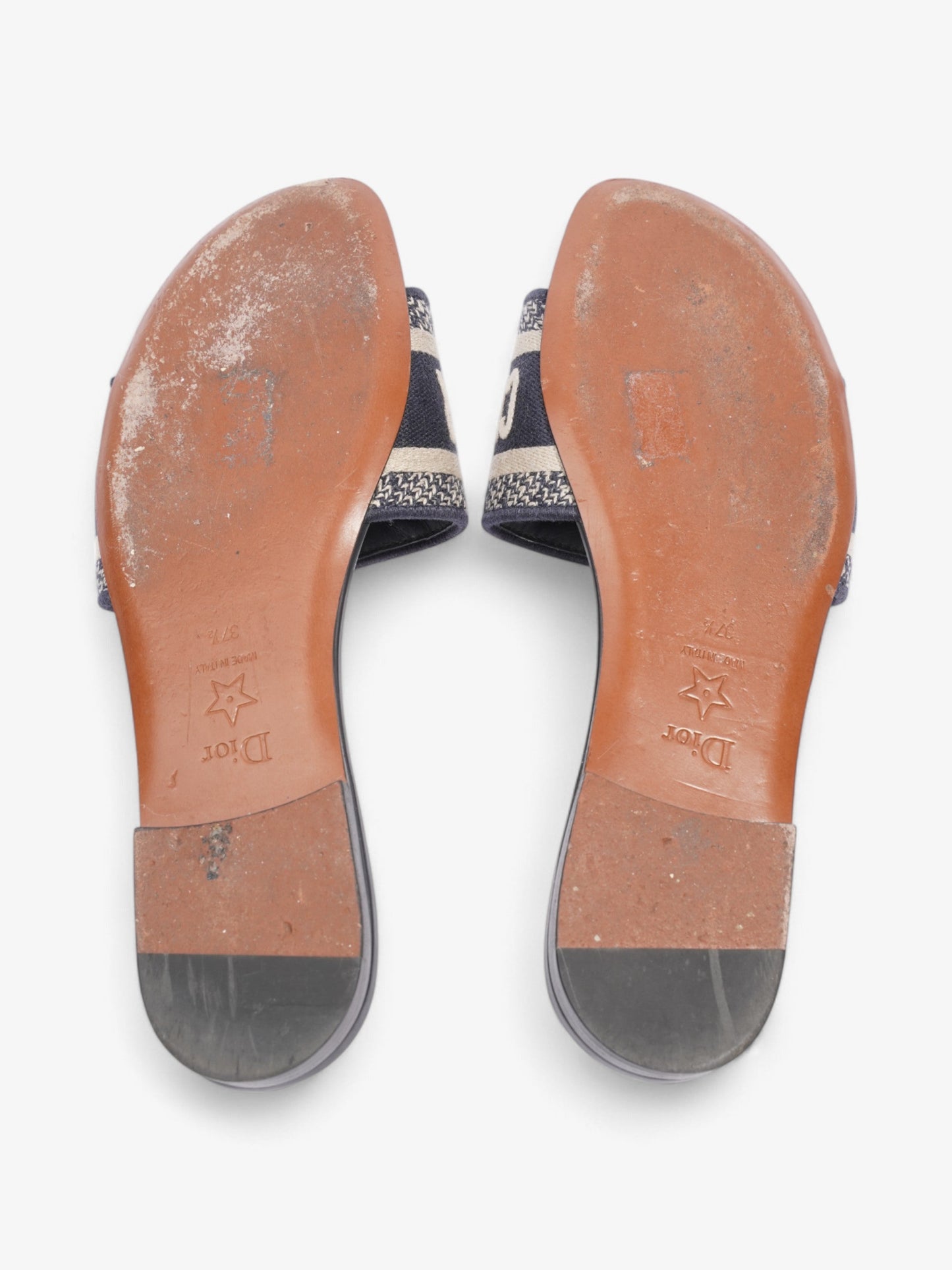 Christian Dior Dway Slides Navy / White Canvas EU 37.5 UK 4.5