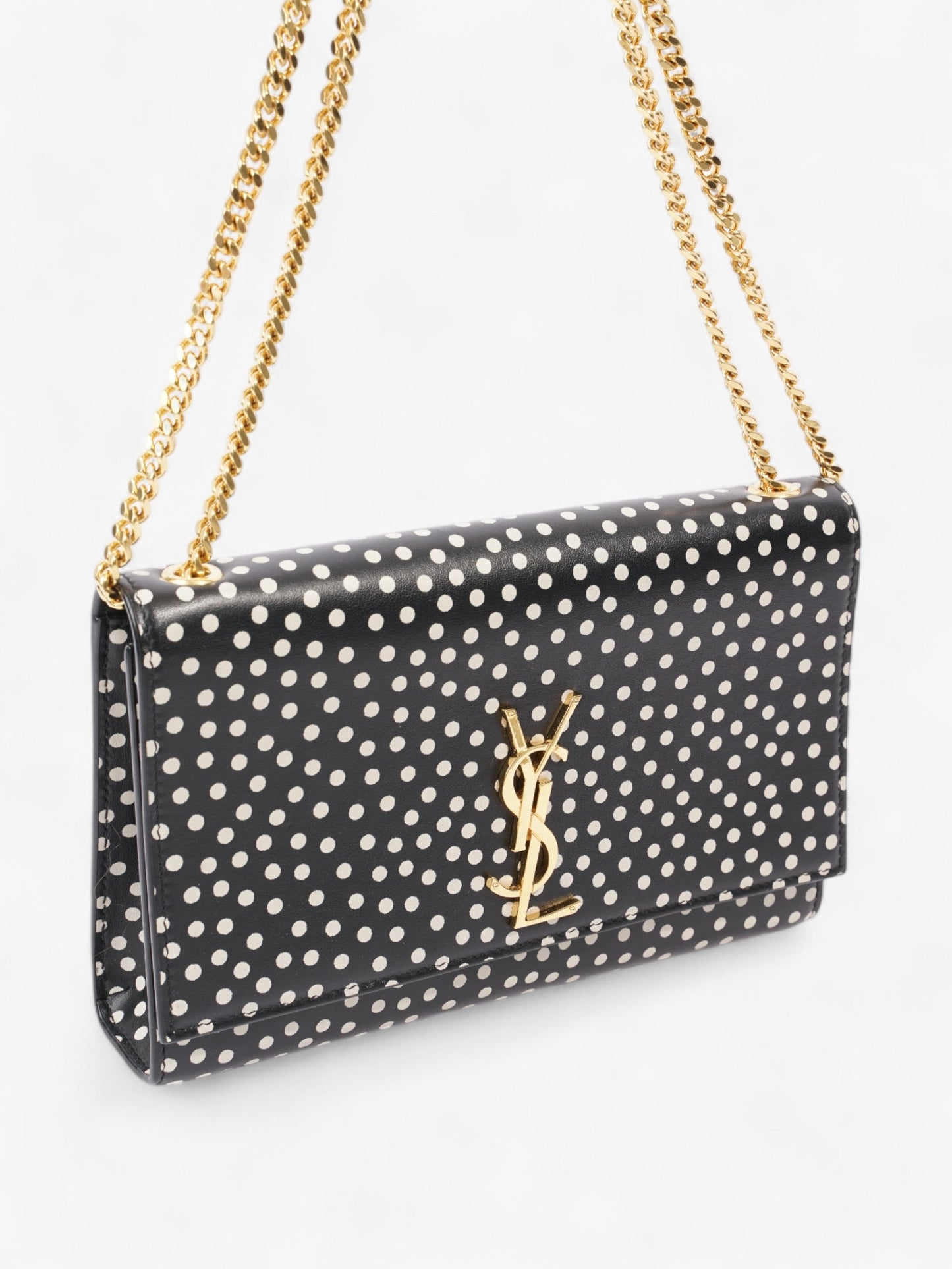 Saint Laurent Kate Black / White Leather Medium