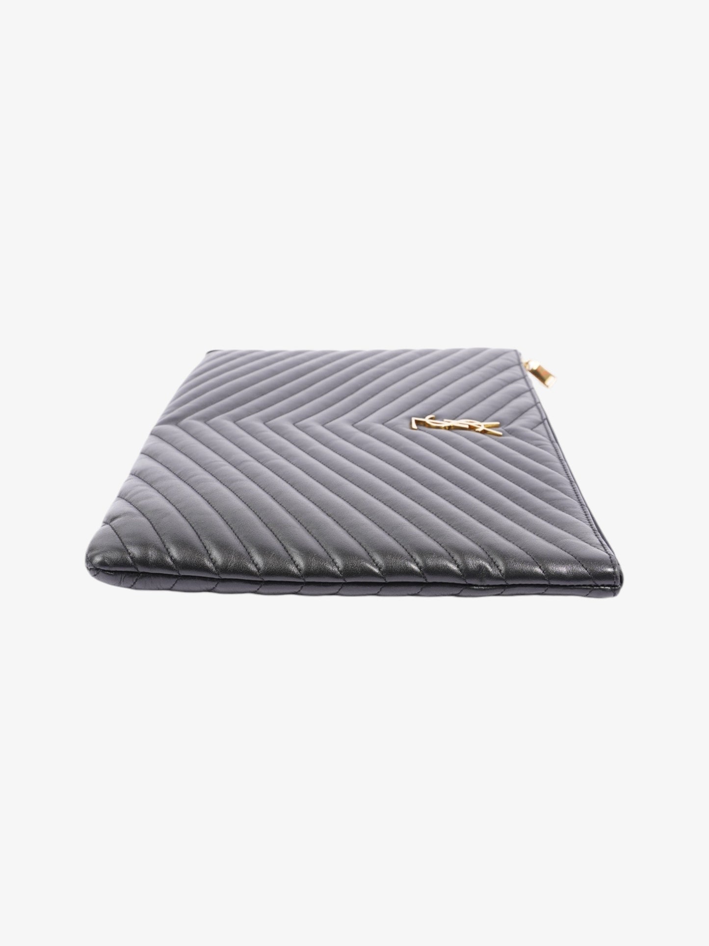 Saint Laurent Cassandre Wristlet Black Matelasse Leather
