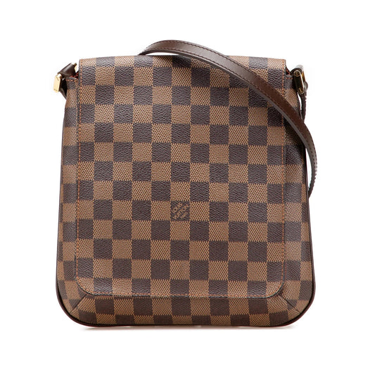 Brown Louis Vuitton Damier Ebene M tte Salsa Long Strap Crossbody Bag