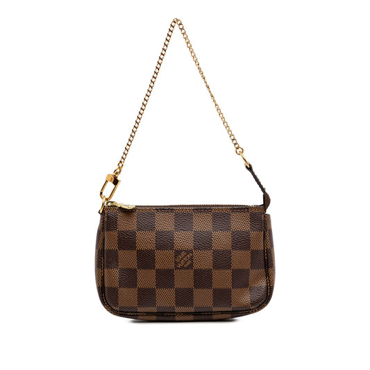 Brown Louis Vuitton Damier Ebene Mini Pochette Accessoires Handbag