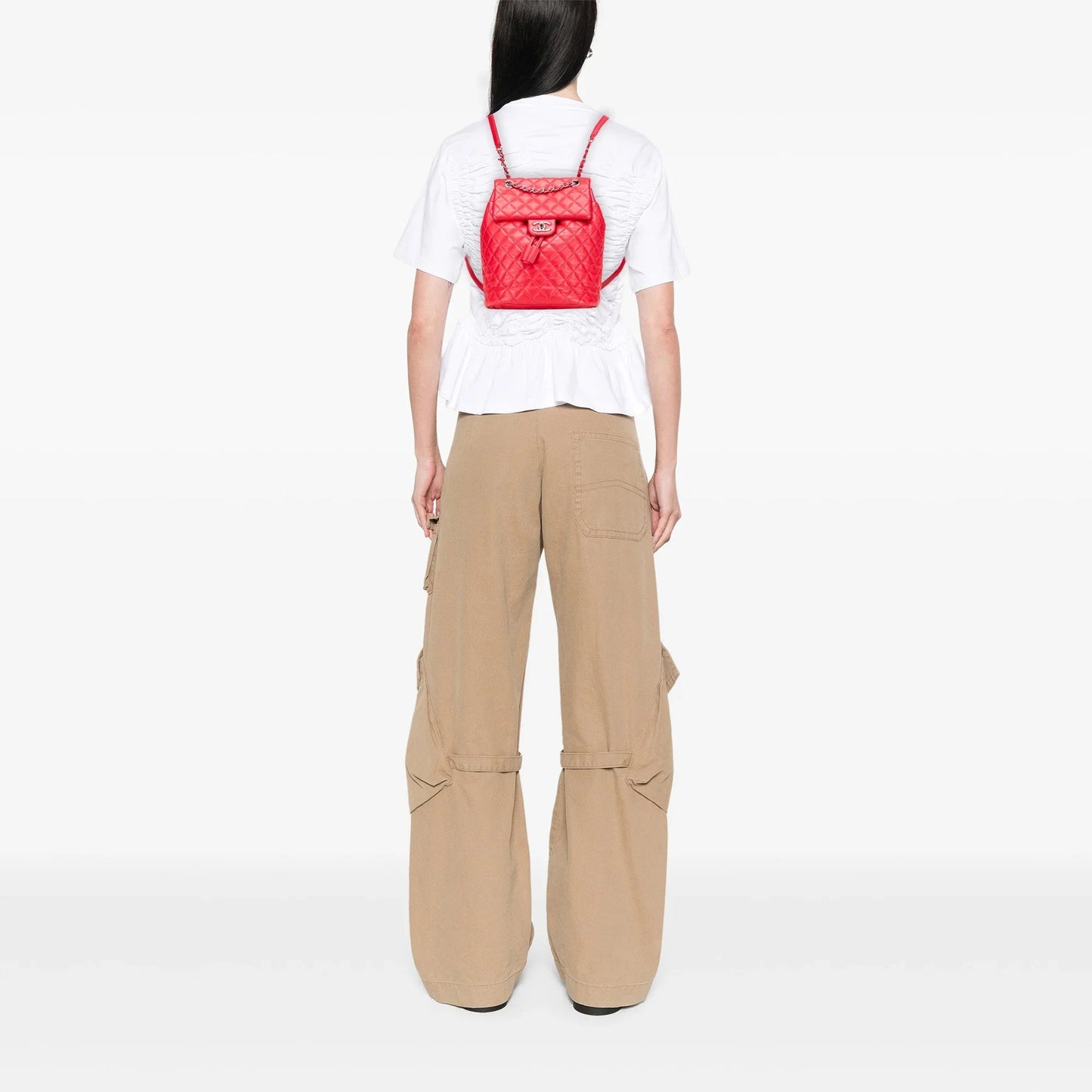 Red Chanel Small Lambskin Urban Spirit Backpack