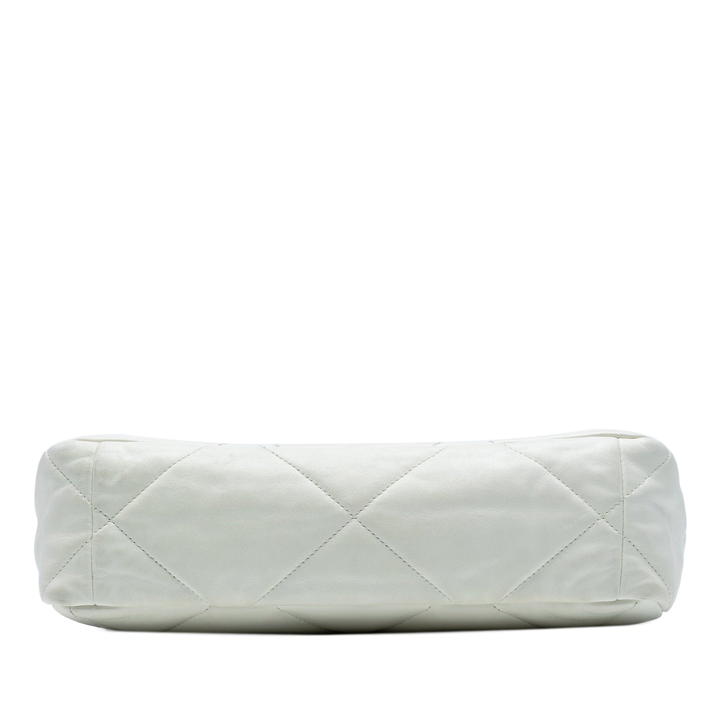 White Chanel Large Lambskin 19 Flap Satchel
