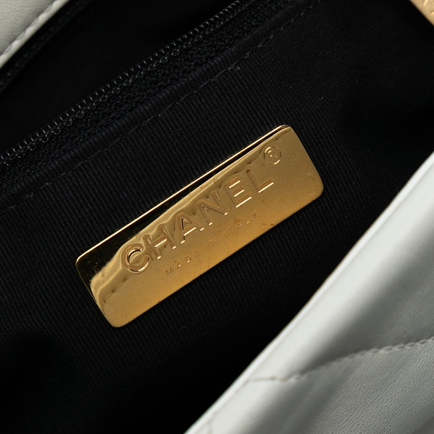 White Chanel Large Lambskin 19 Flap Satchel